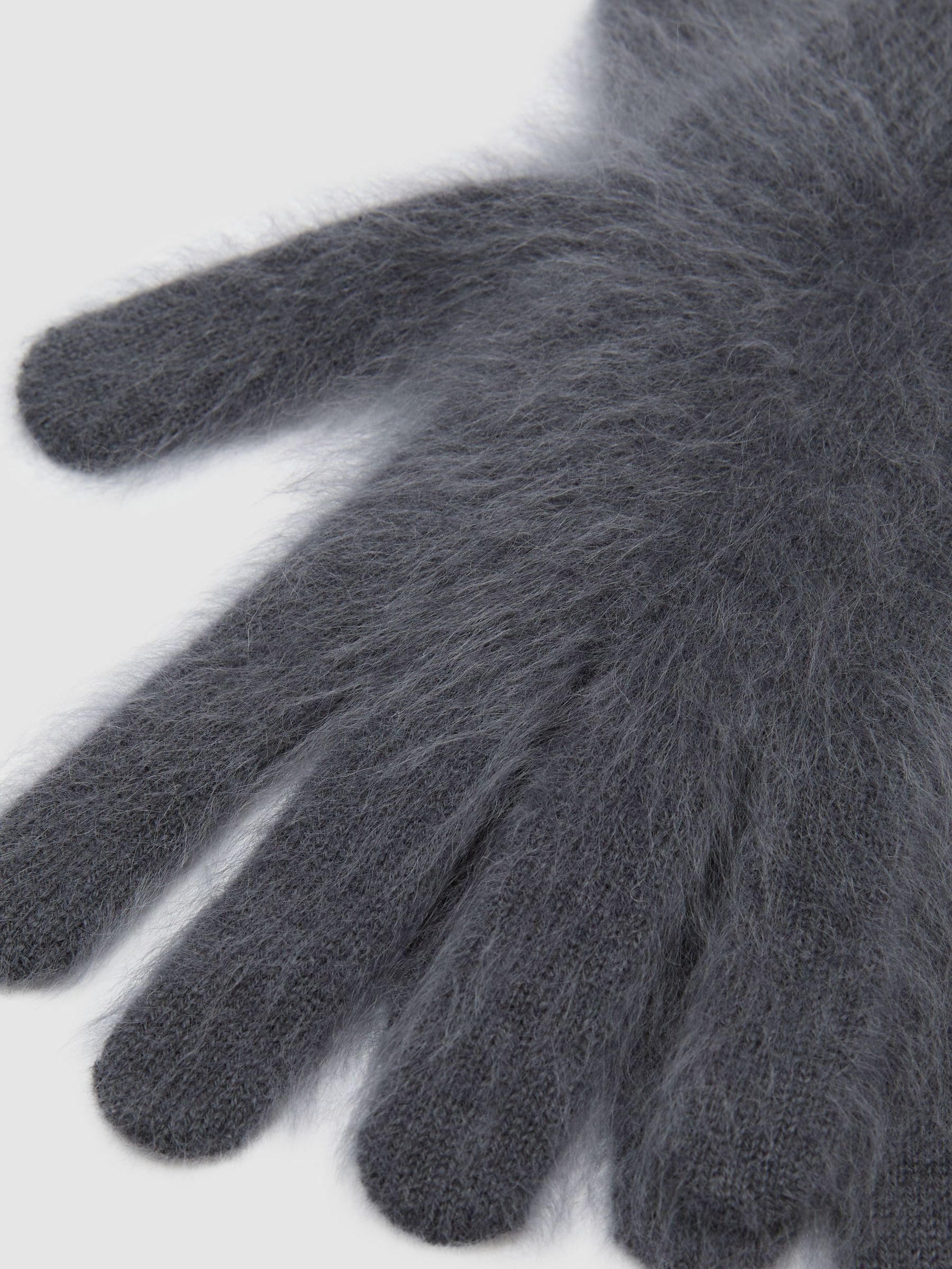 Brushed Cashmere Gloves in Grey - Image 3 of 3