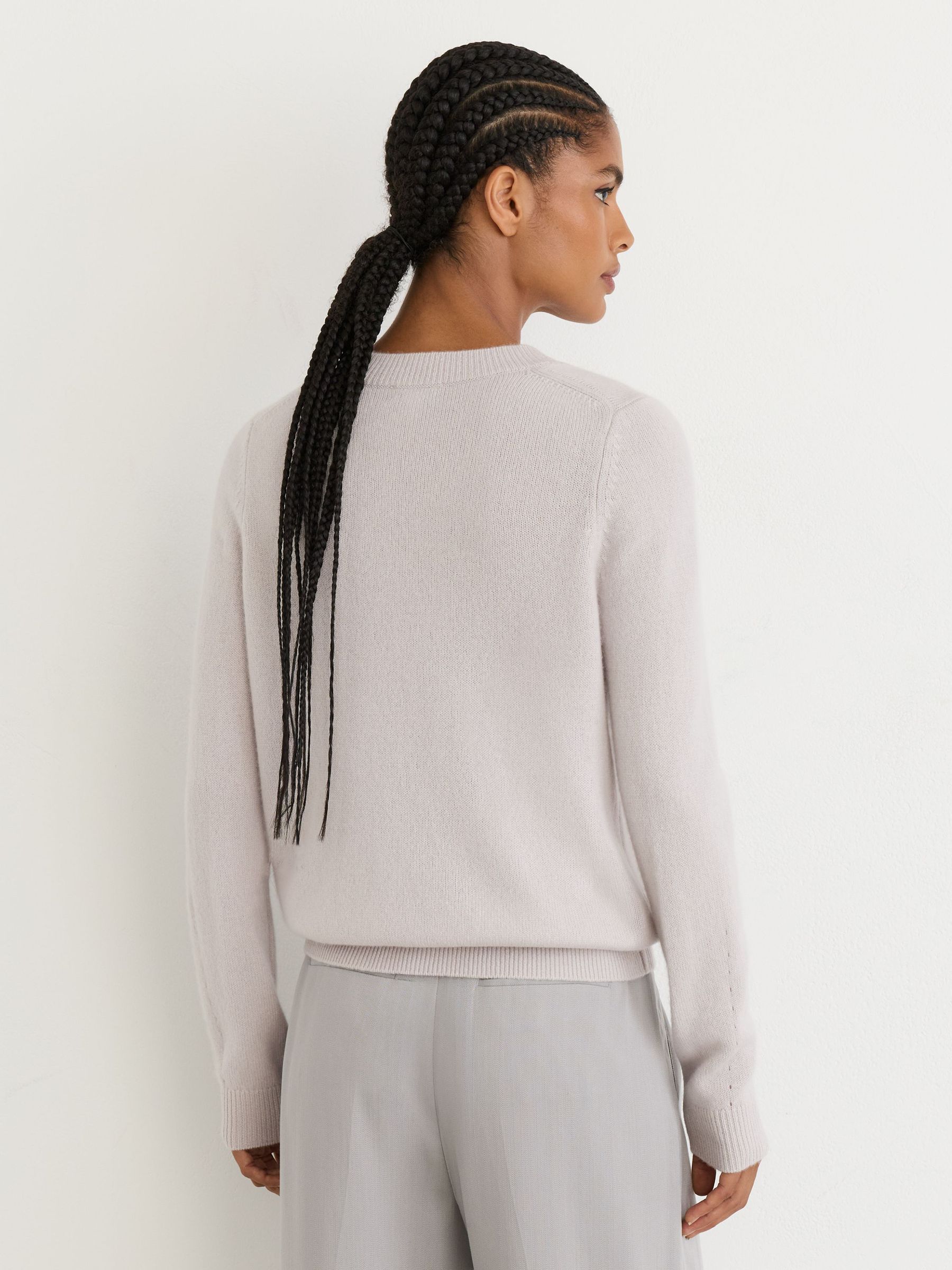 100% Kashmir Jumper med Rund hals i Sten Neutral - Bild 5 av 6