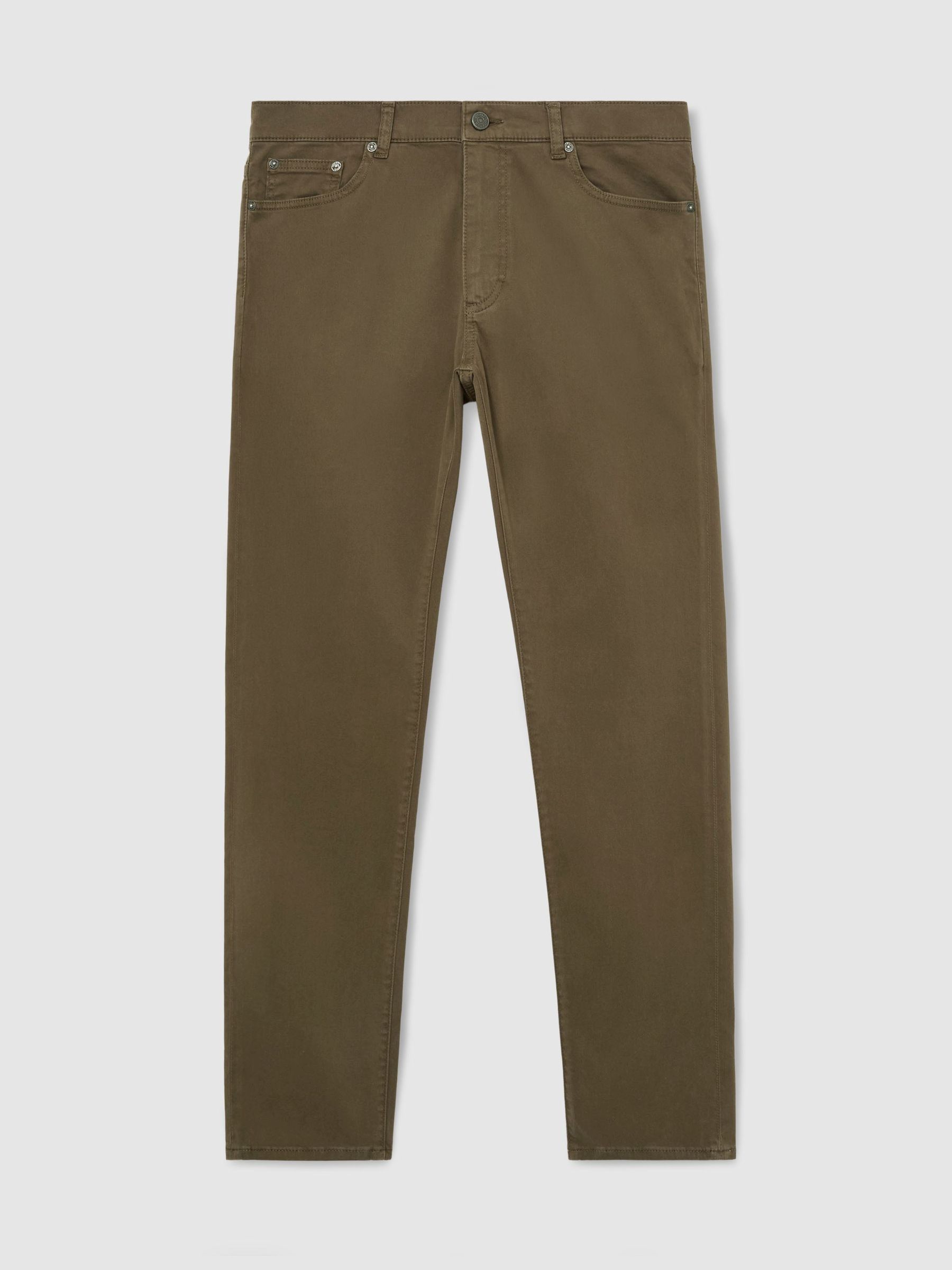 Cotton-Stretch Garment-Dyed Slim-Fit Jeans in Washed Green - Image 2 of 6