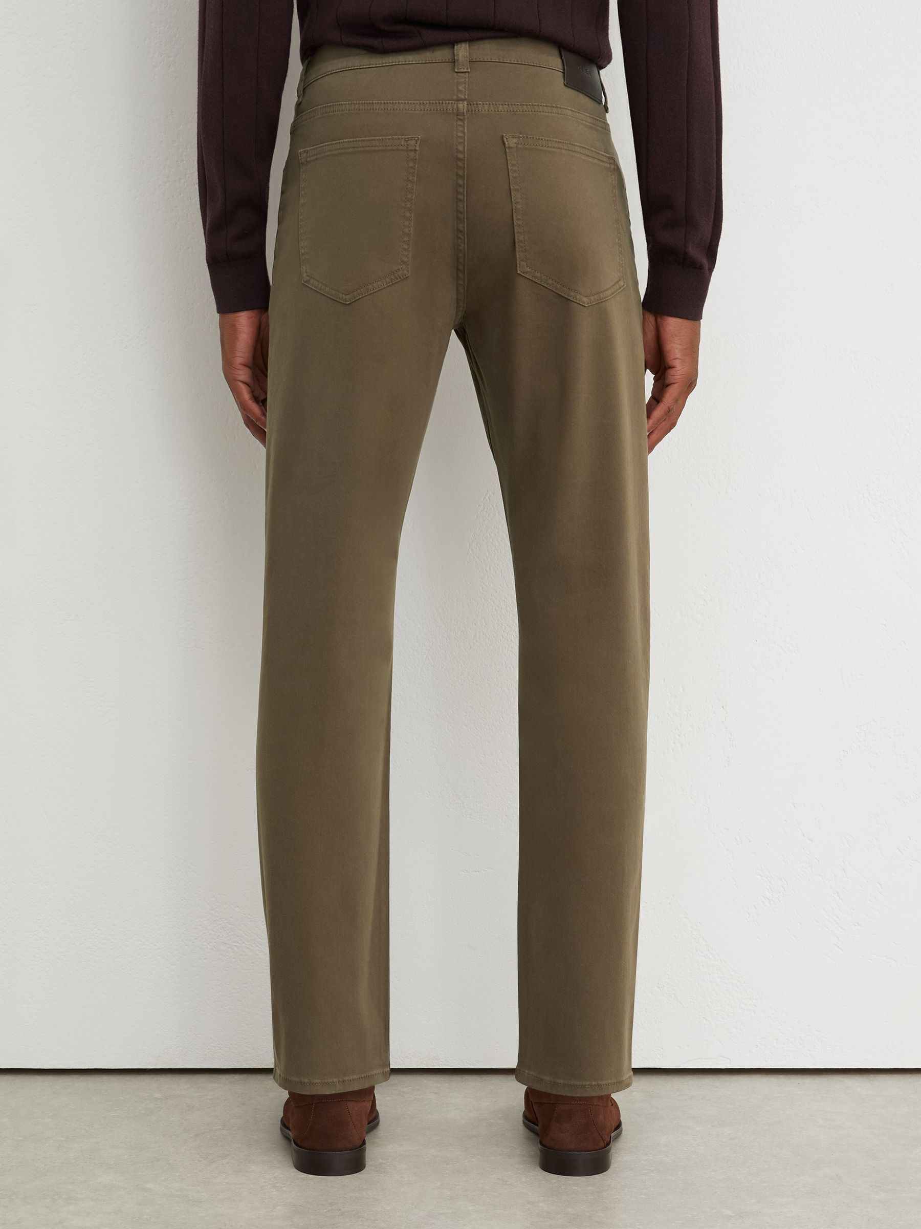 Cotton-Stretch Garment-Dyed Slim-Fit Jeans in Washed Green - Image 5 of 6