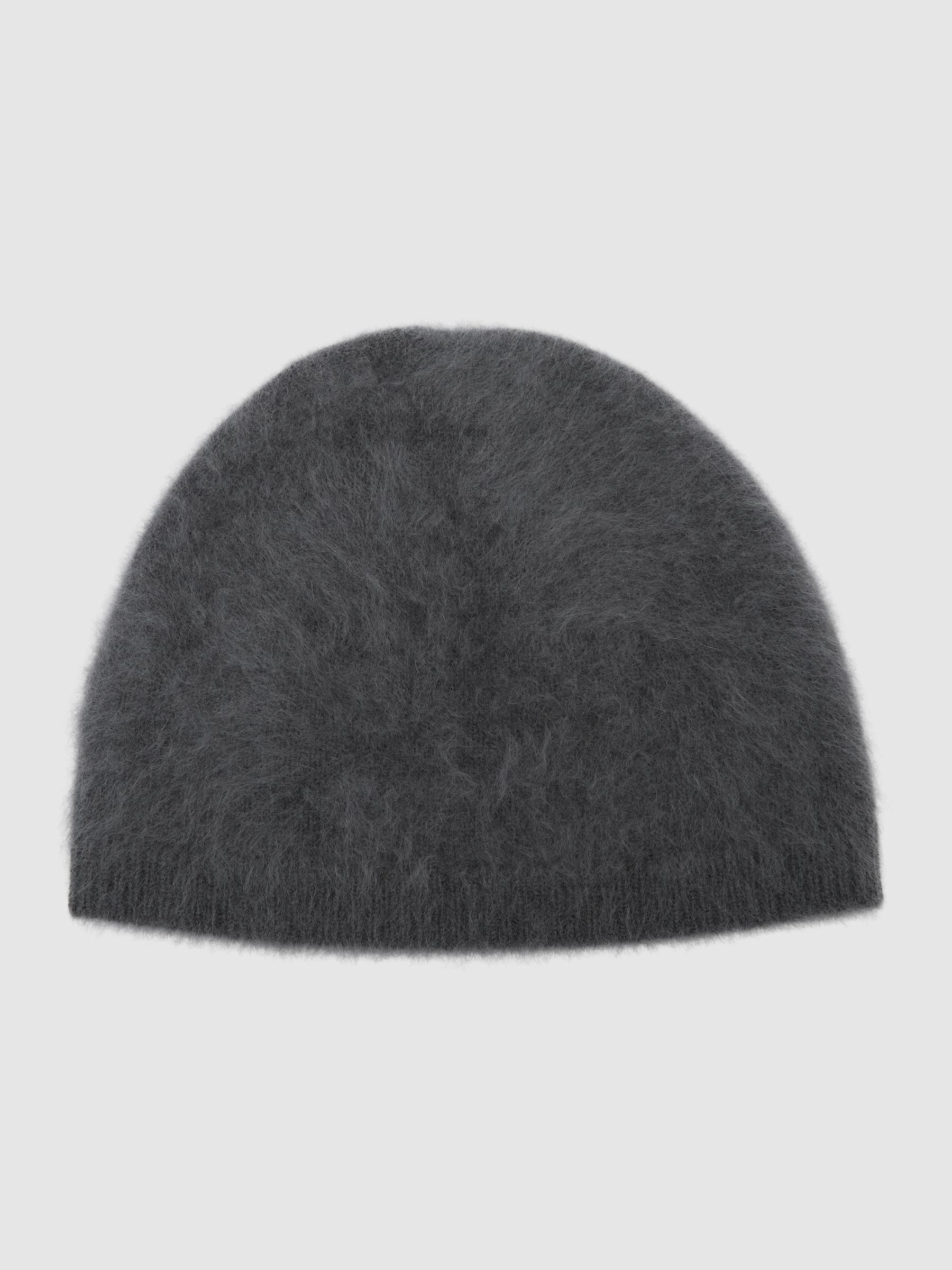 Brushed Cashmere Beanie Hat in Grey - Image 2 of 3