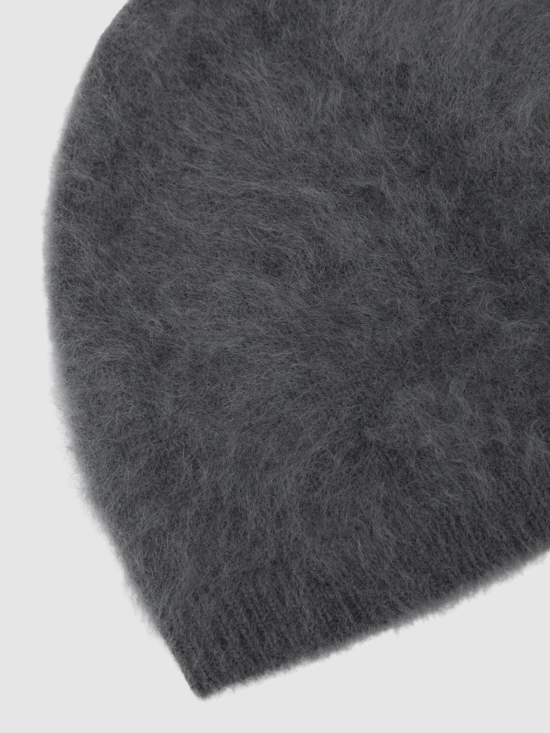 Brushed Cashmere Beanie Hat in Grey - Image 3 of 3