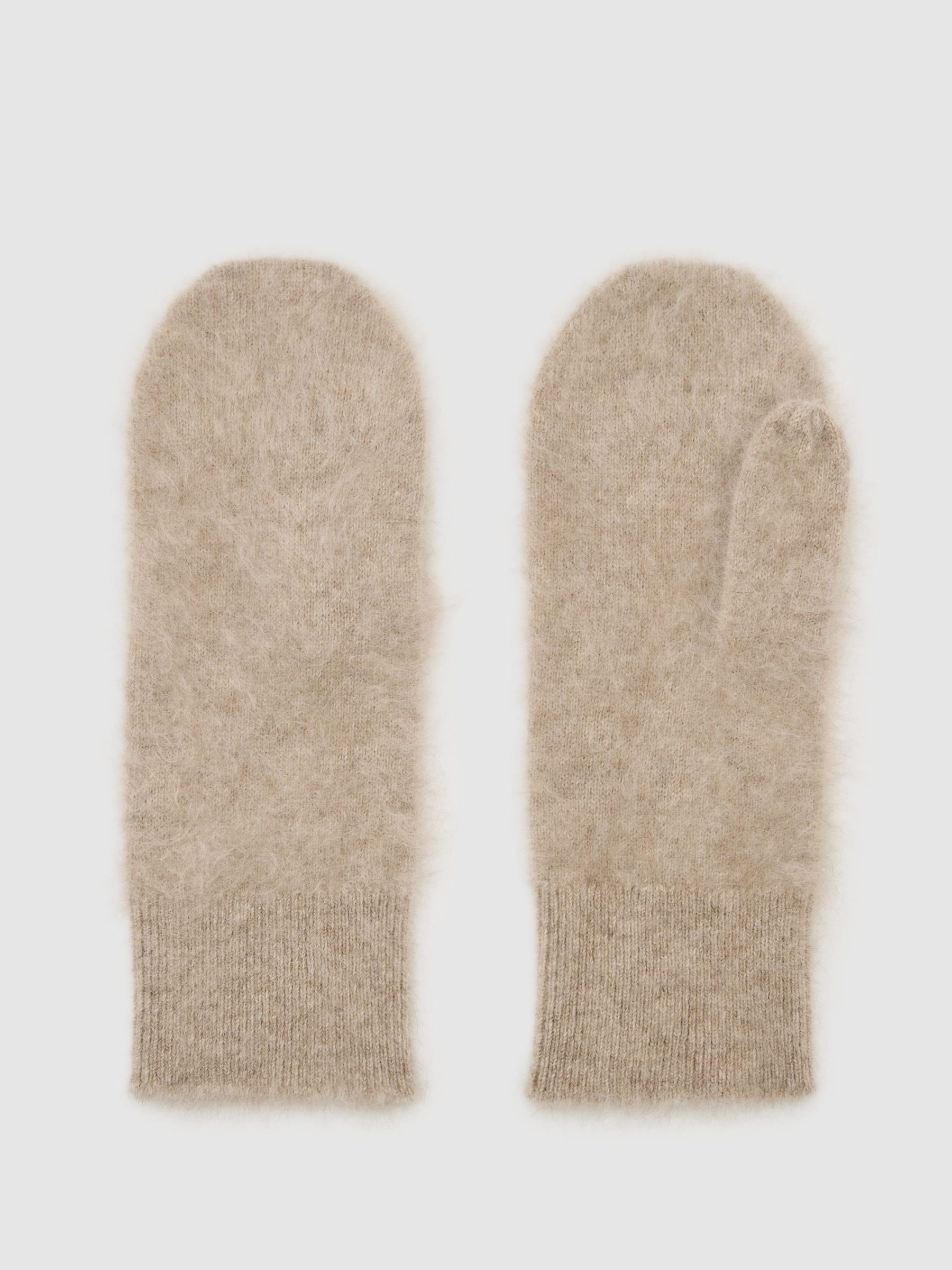 Brushed Cashmere Mittens in Neutral - Image 2 of 3