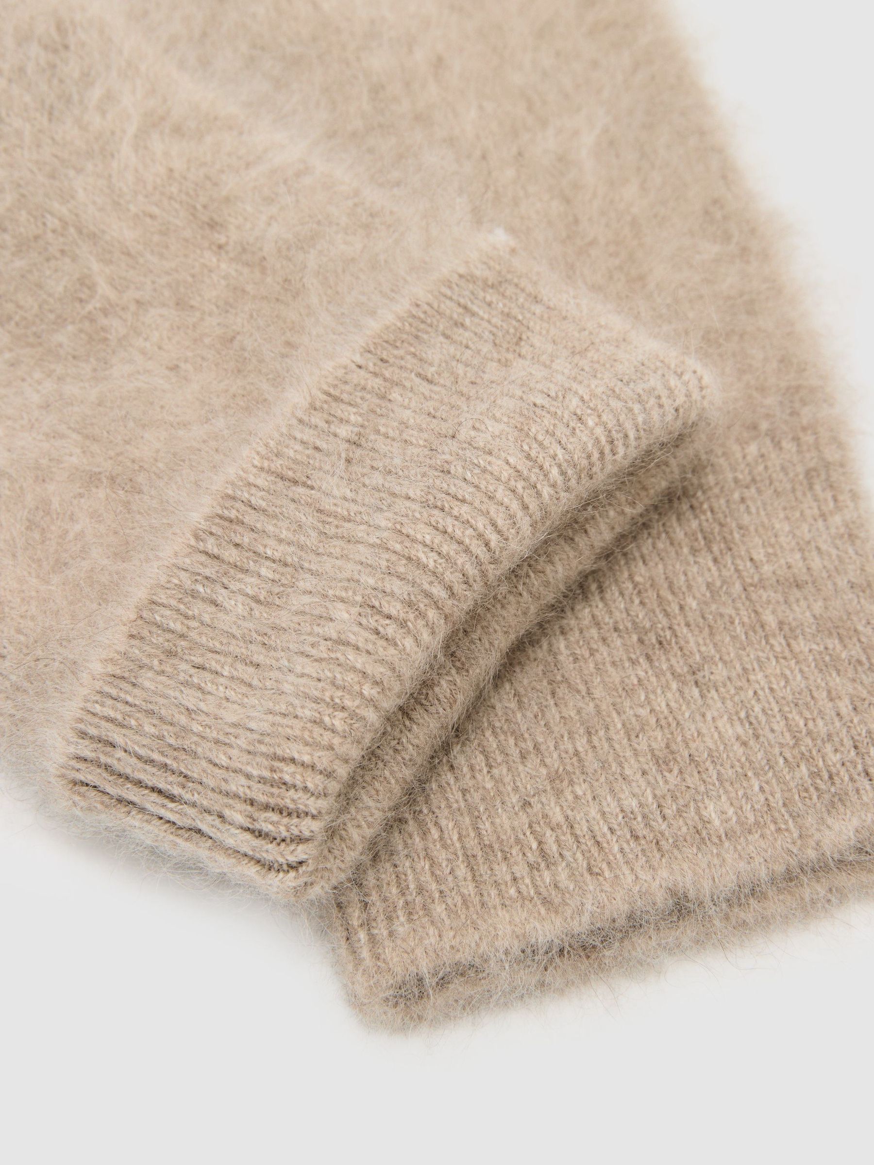 Brushed Cashmere Mittens in Neutral - Image 3 of 3