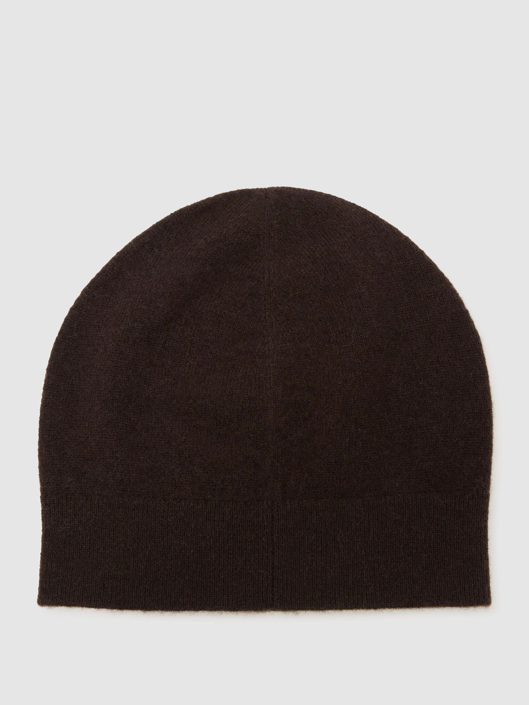 100% Cashmere Beanie in Chocolate - Image 3 of 4