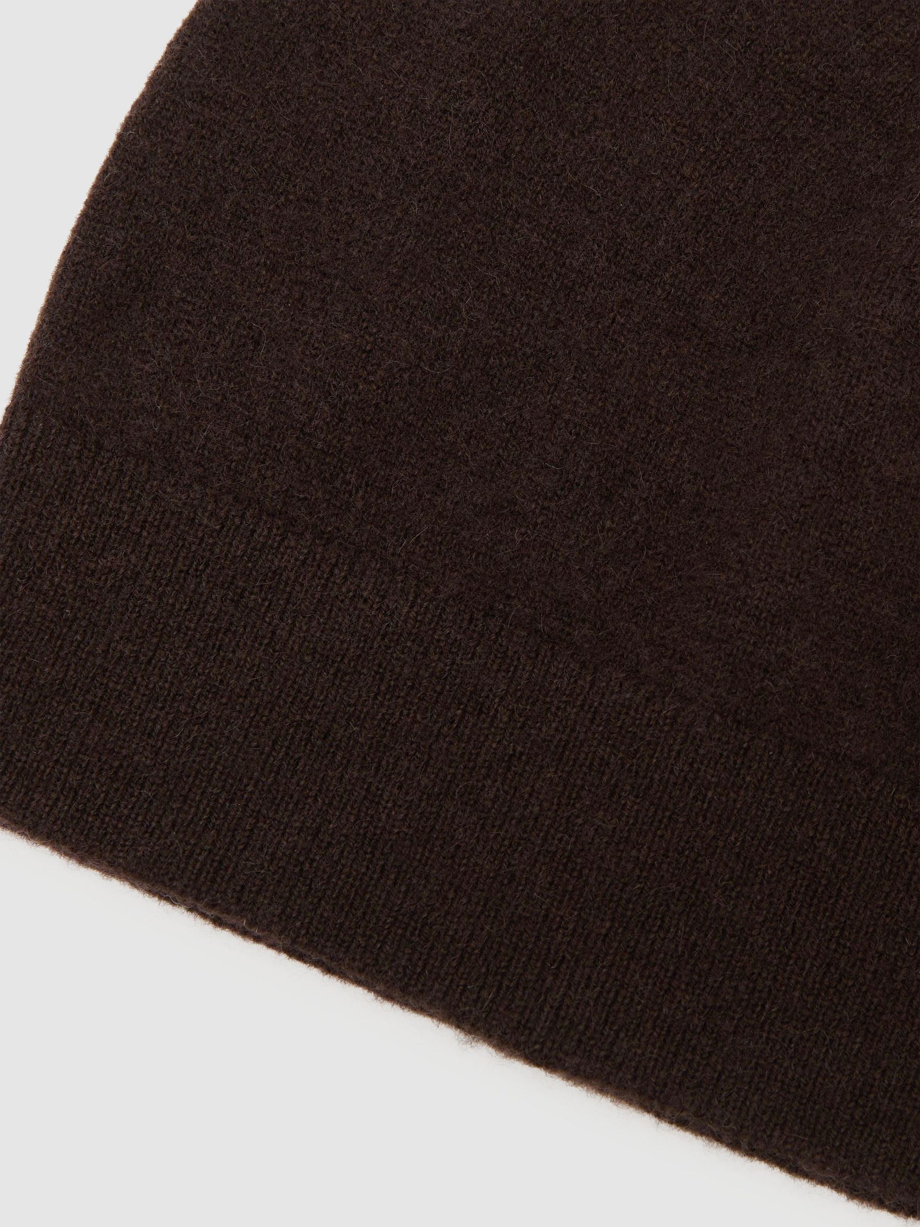 100% Cashmere Beanie in Chocolate - Image 4 of 4