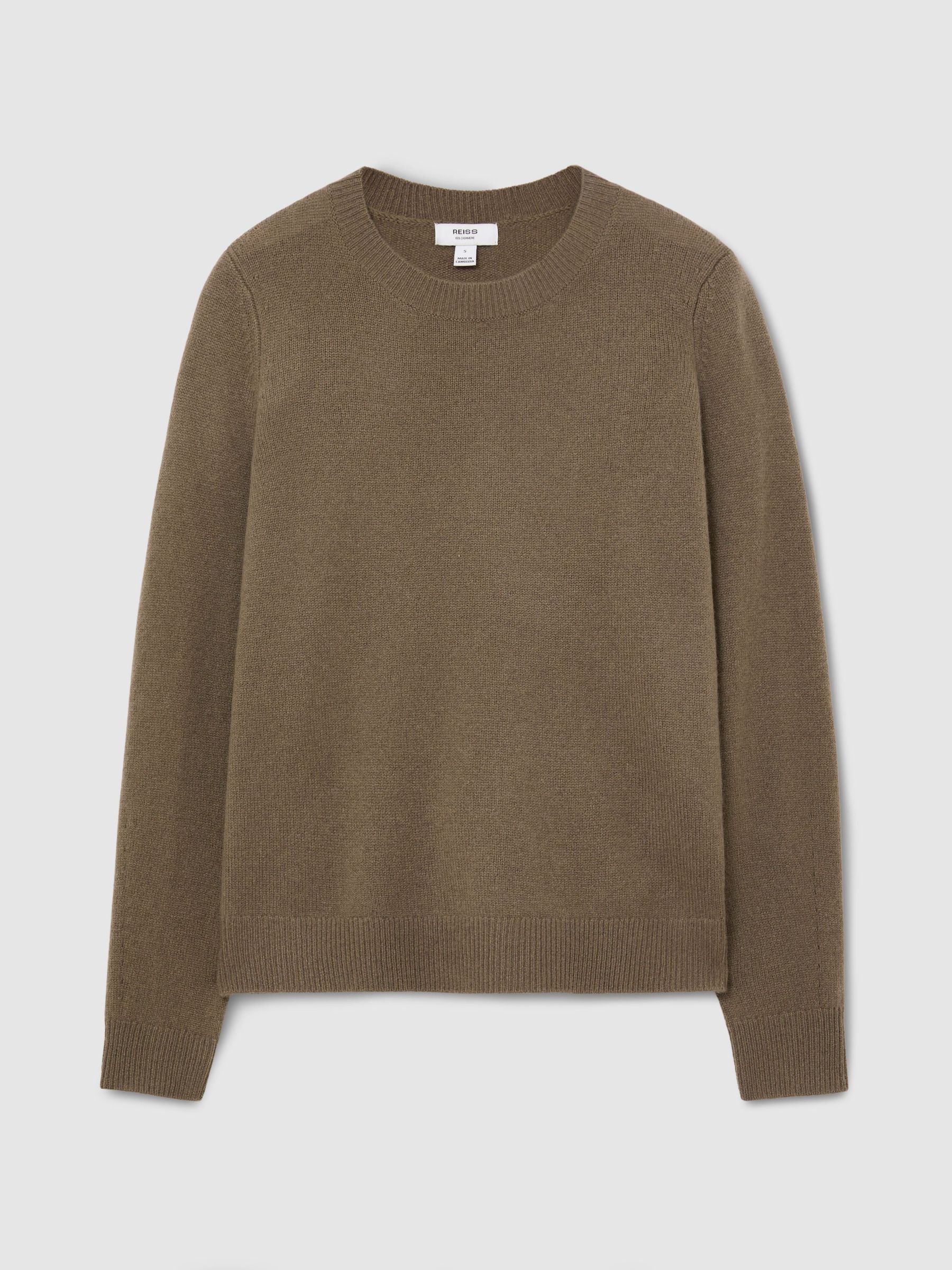 100% Kashmir Jumper med rund hals i kakigrön - Bild 2 av 7