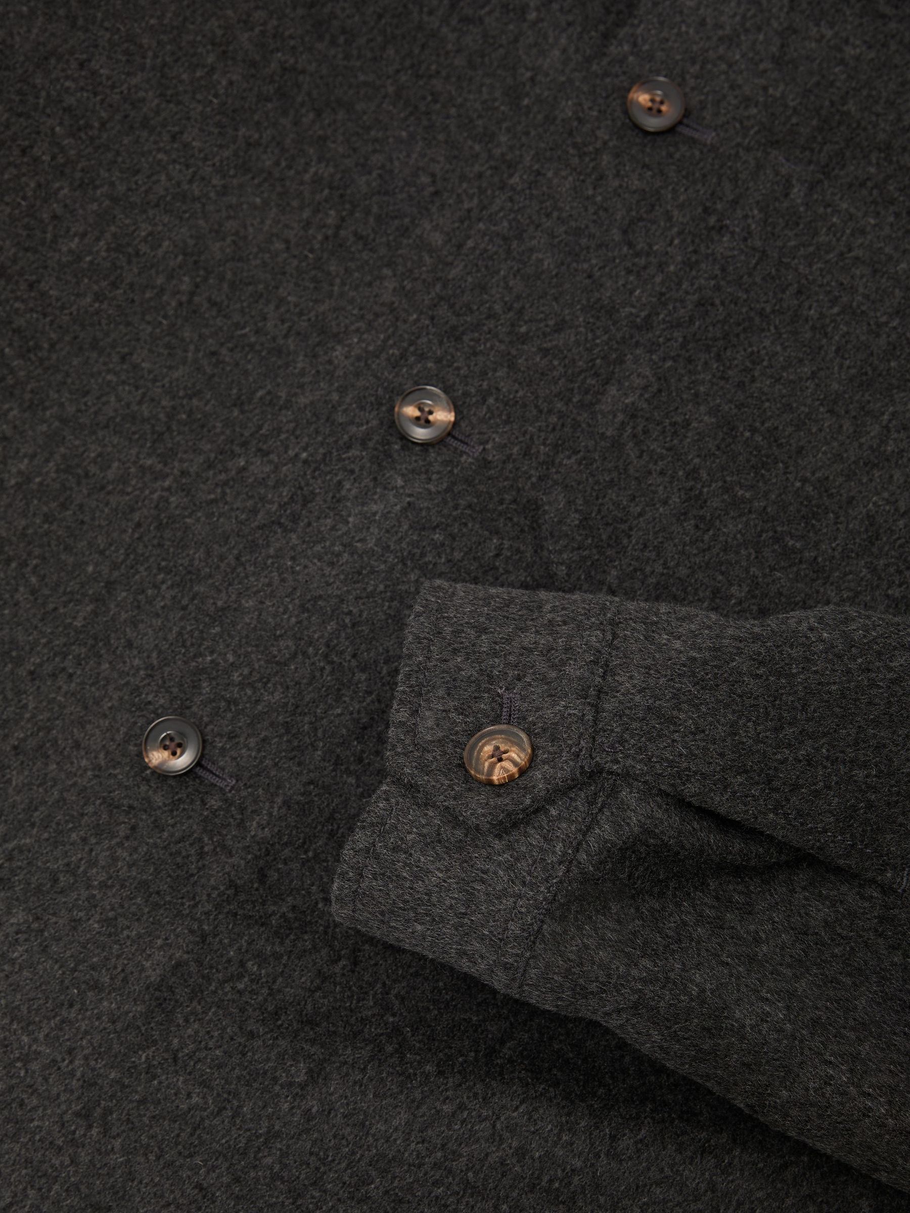 Brushed Wool-Blend Patch-Pocket Overshirt in Charcoal Grey - Image 8 of 8