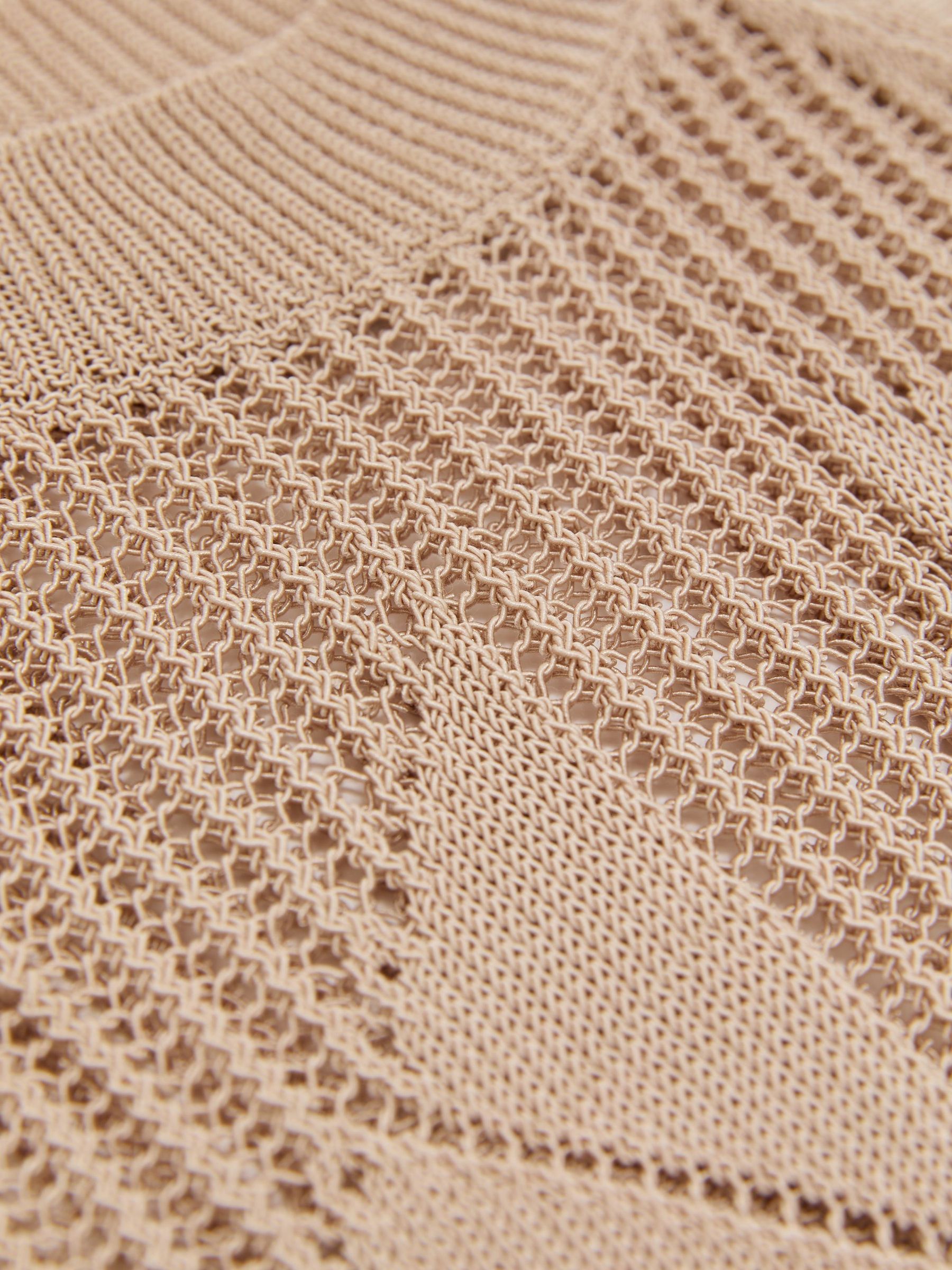Cotton-Blend Argyle Open-Knit Vest in Neutral - Image 7 of 7