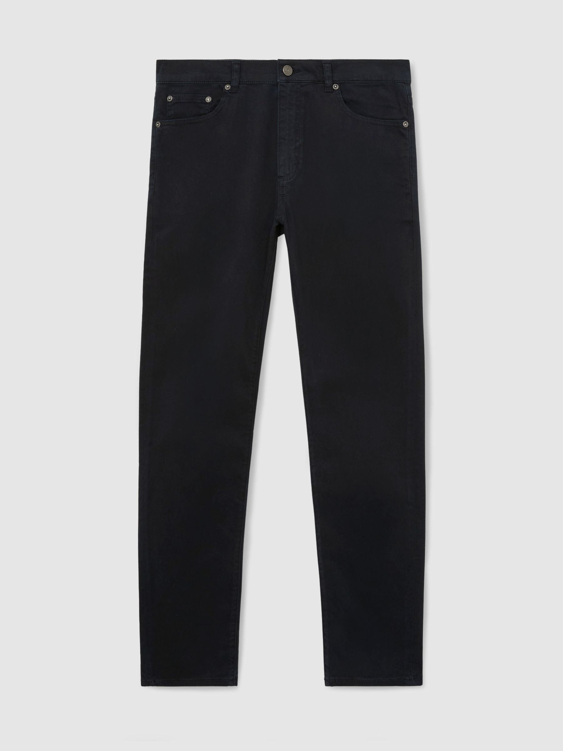 Cotton-Stretch Garment-Dyed Slim-Fit Jeans in Washed Blue - Image 2 of 6