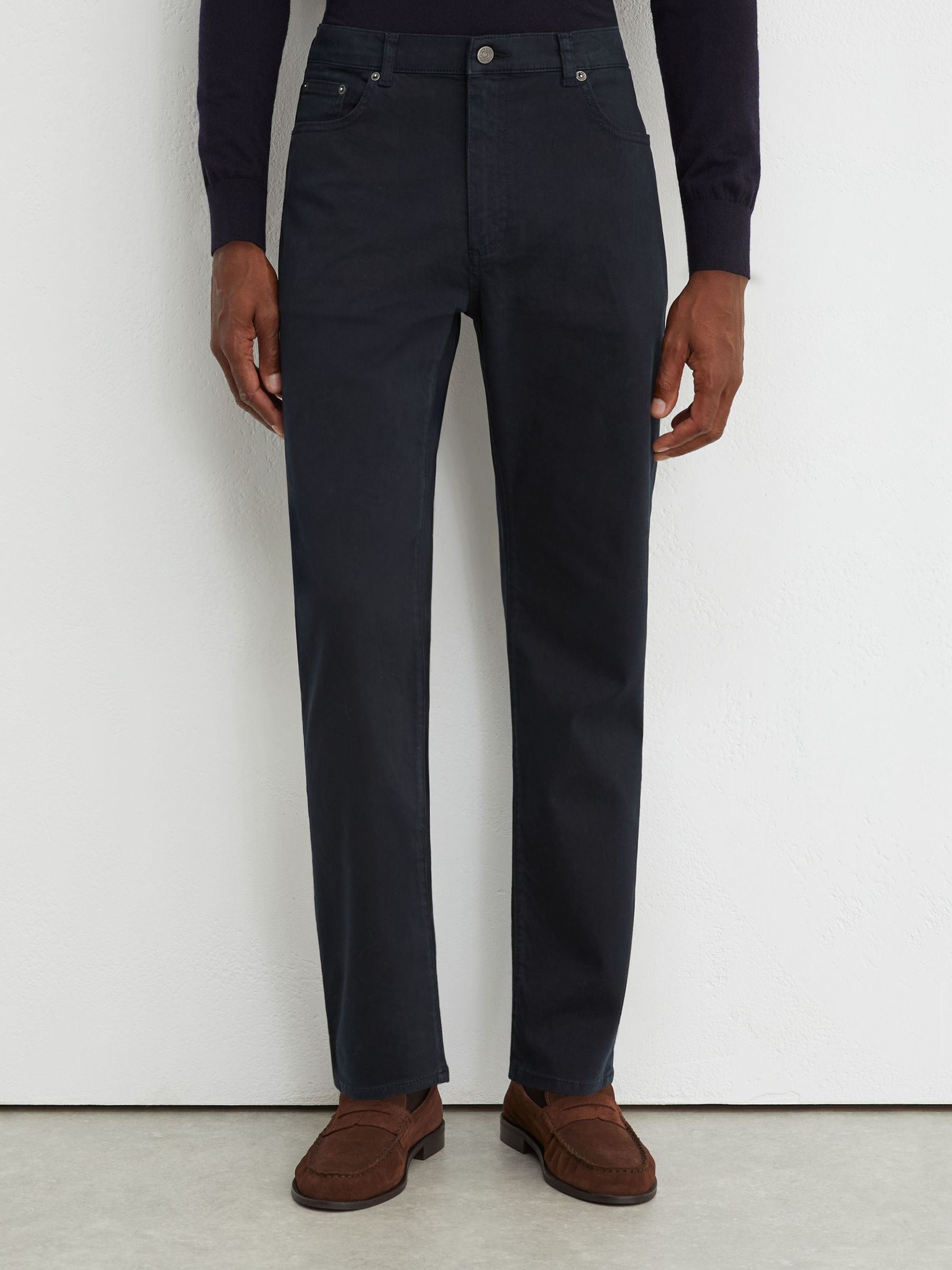 Cotton-Stretch Garment-Dyed Slim-Fit Jeans in Washed Blue - Image 3 of 6