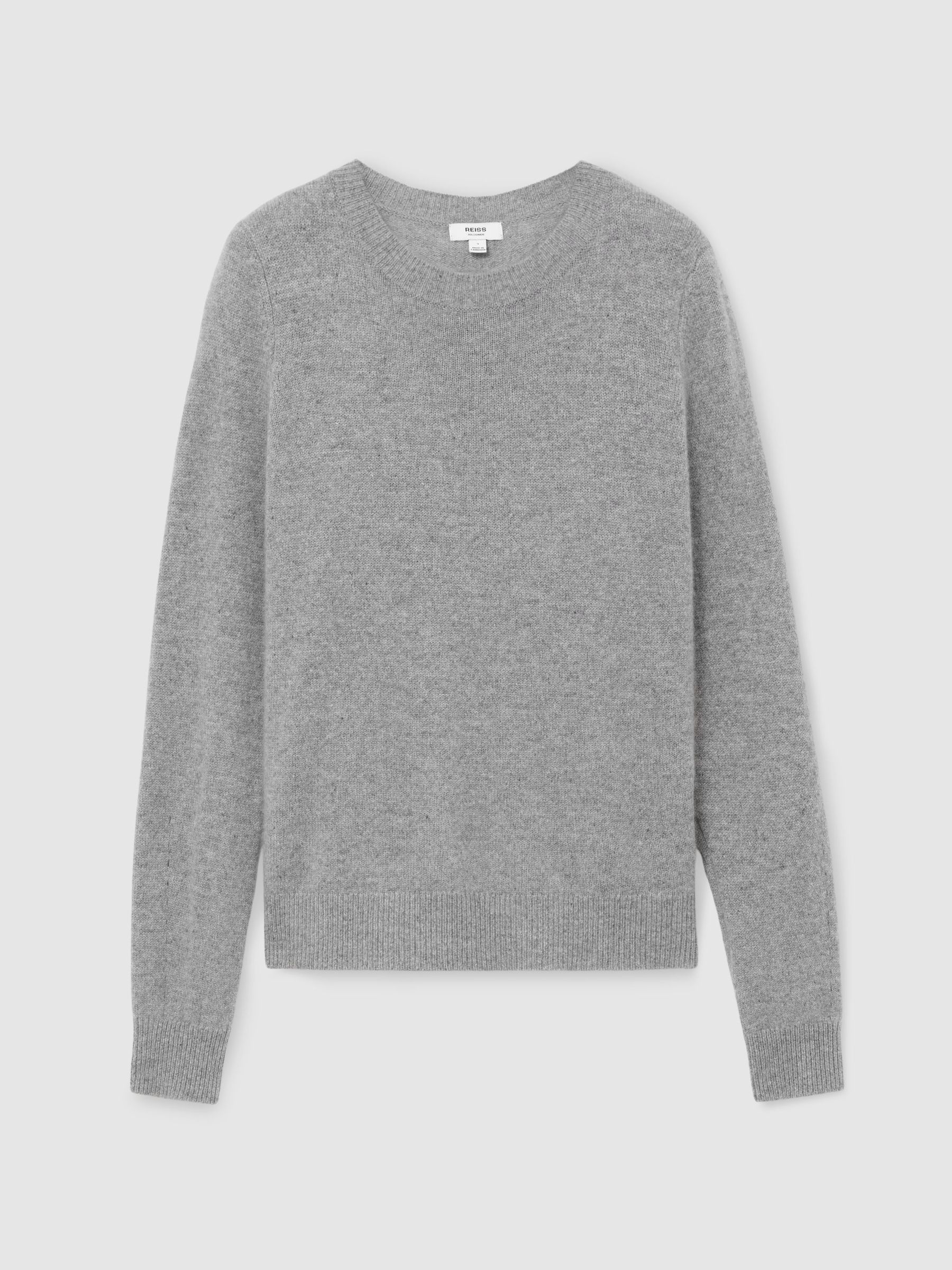 100% Kashmir Rund hals Jumper i gråmelerad färg - Bild 2 av 6