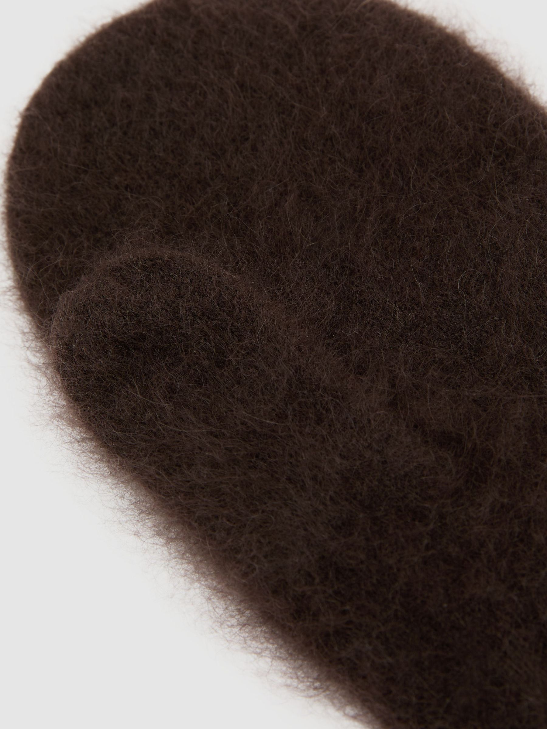 Brushed Cashmere Mittens in Chocolate - Image 4 of 4
