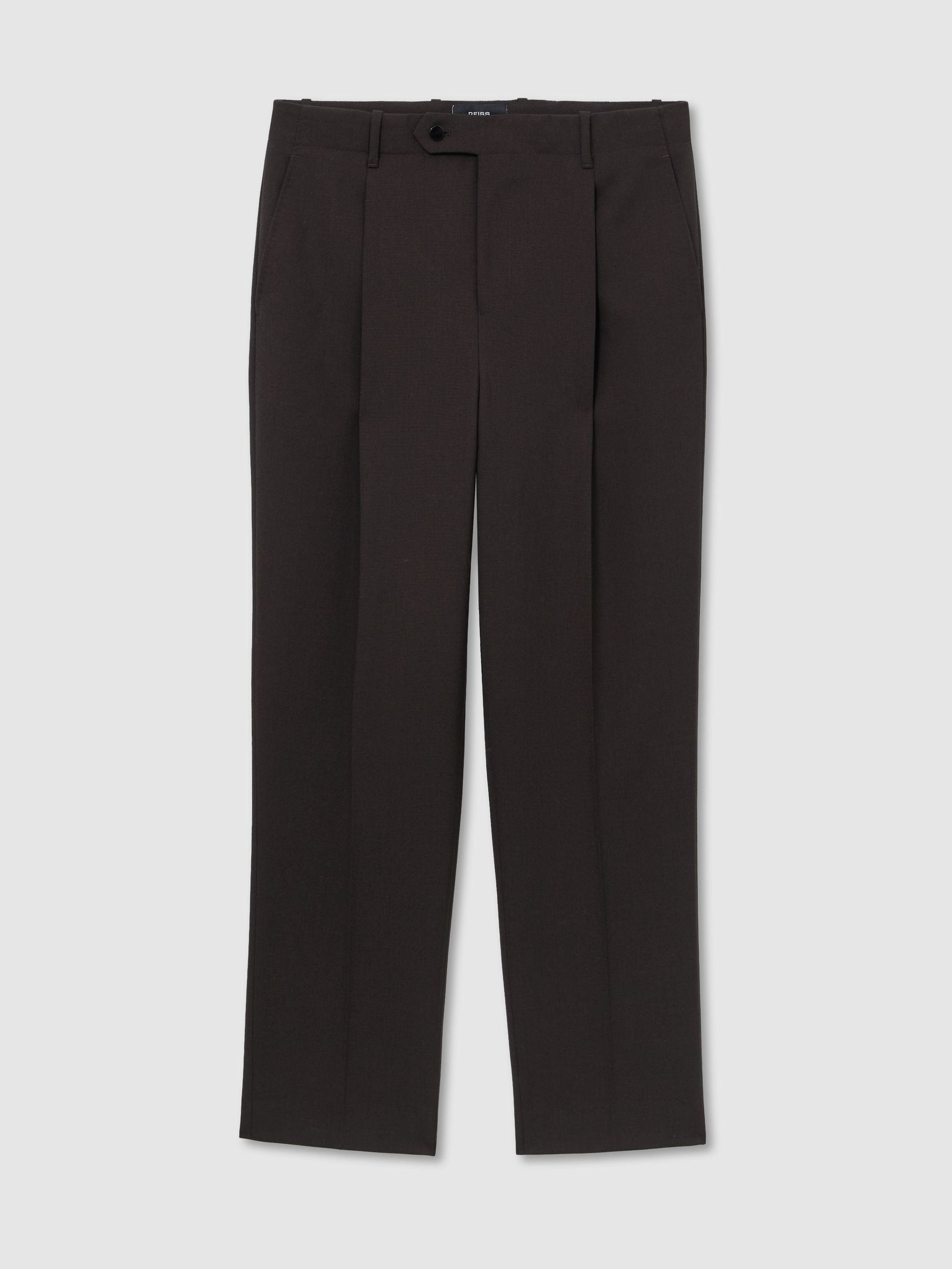 Wool Classic-Fit Pleated Suit Trousers in Brown - Image 2 of 6