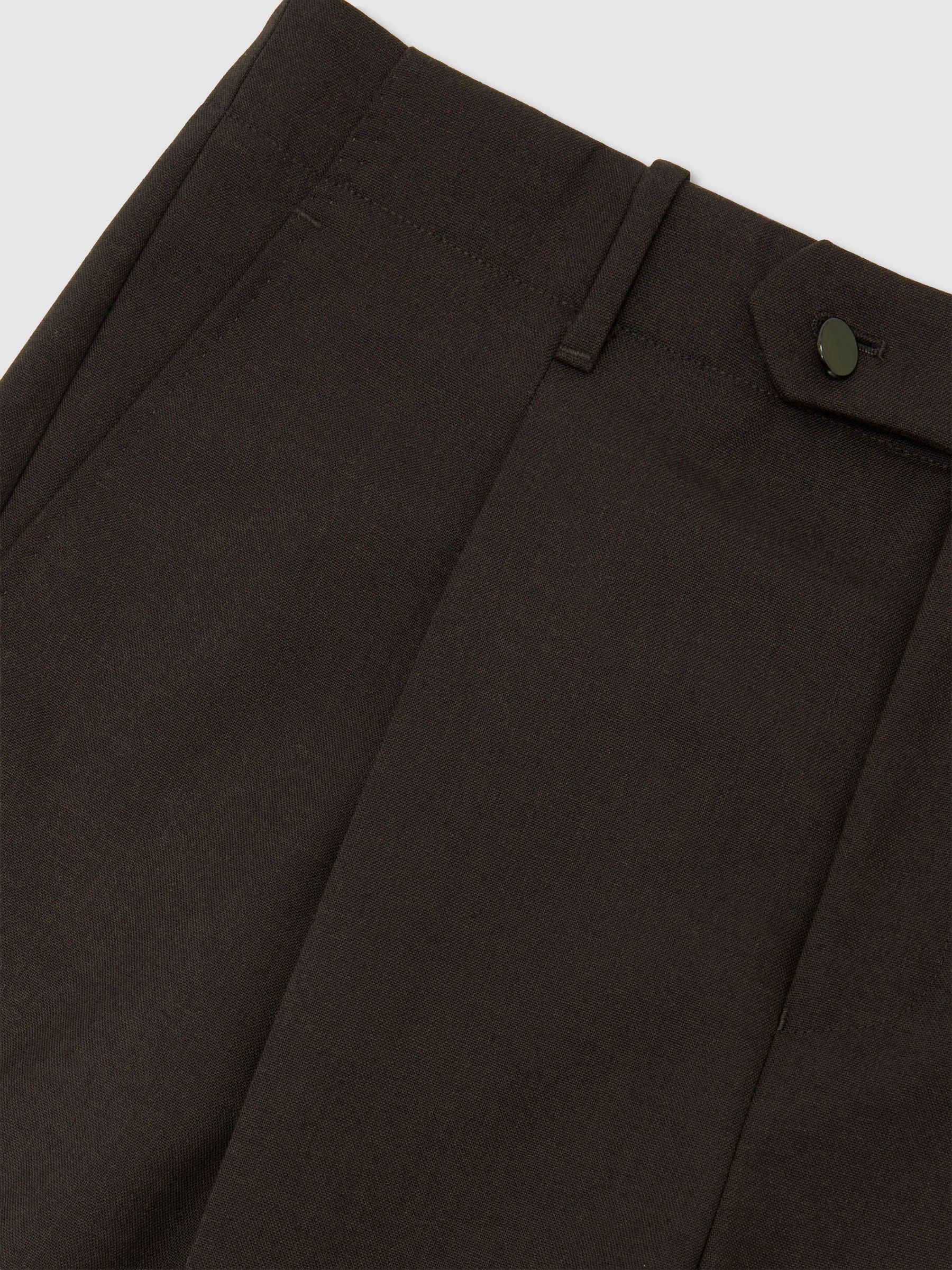 Wool Classic-Fit Pleated Suit Trousers in Brown - Image 6 of 6