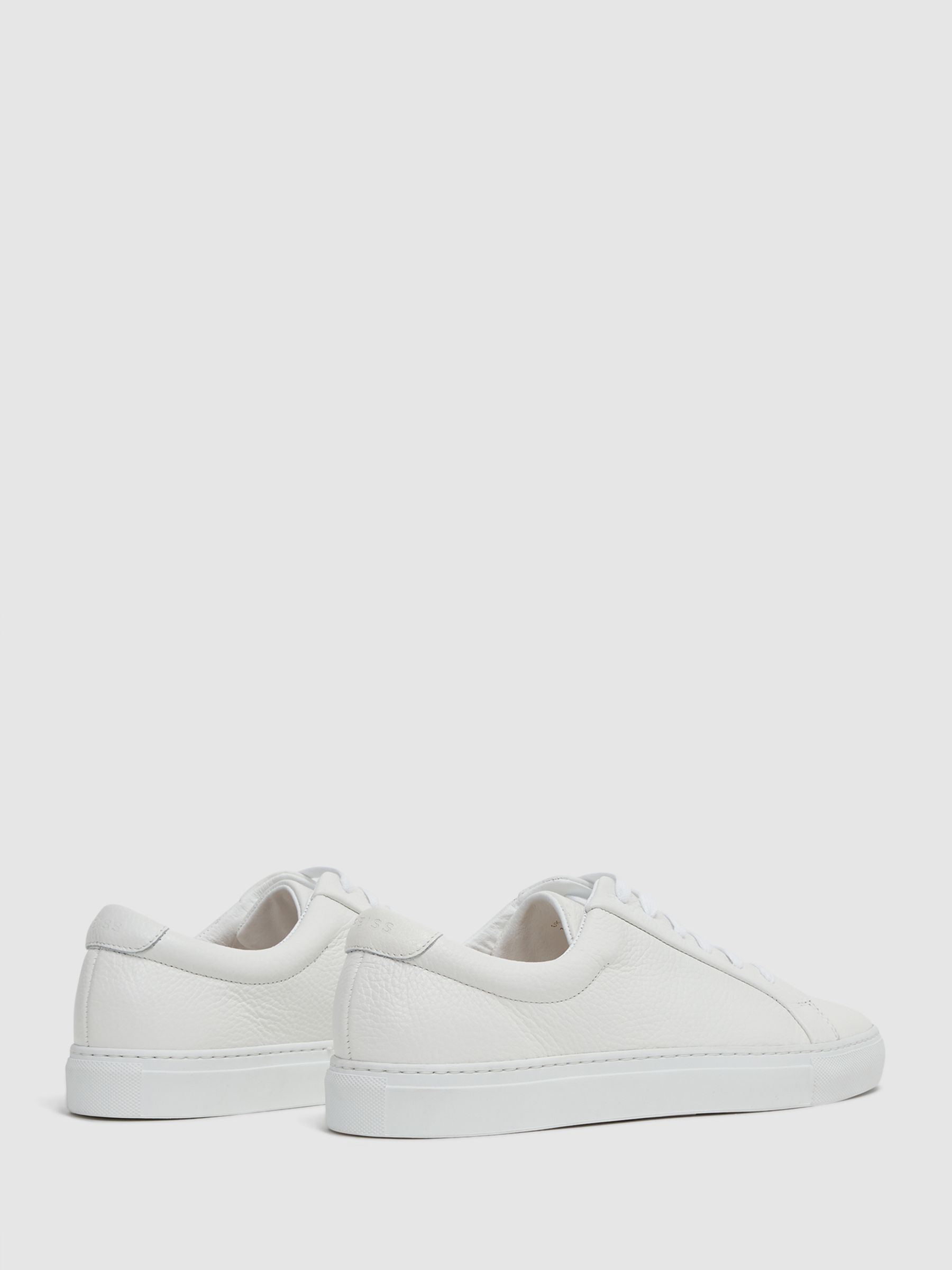 Tumbled Leather Trainers in White - Image 4 of 5