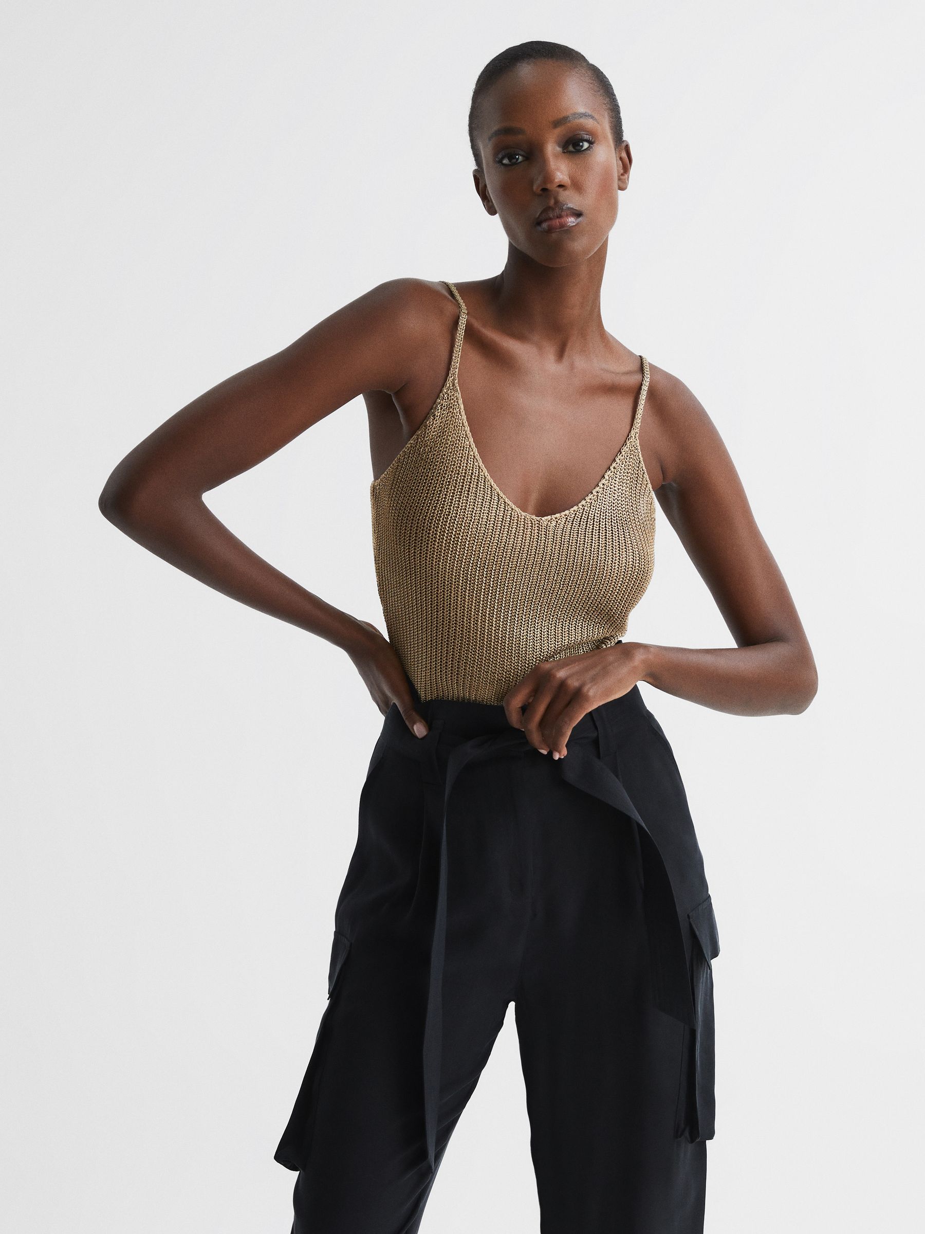 Metallic Vest in Gold - Image 4 of 6
