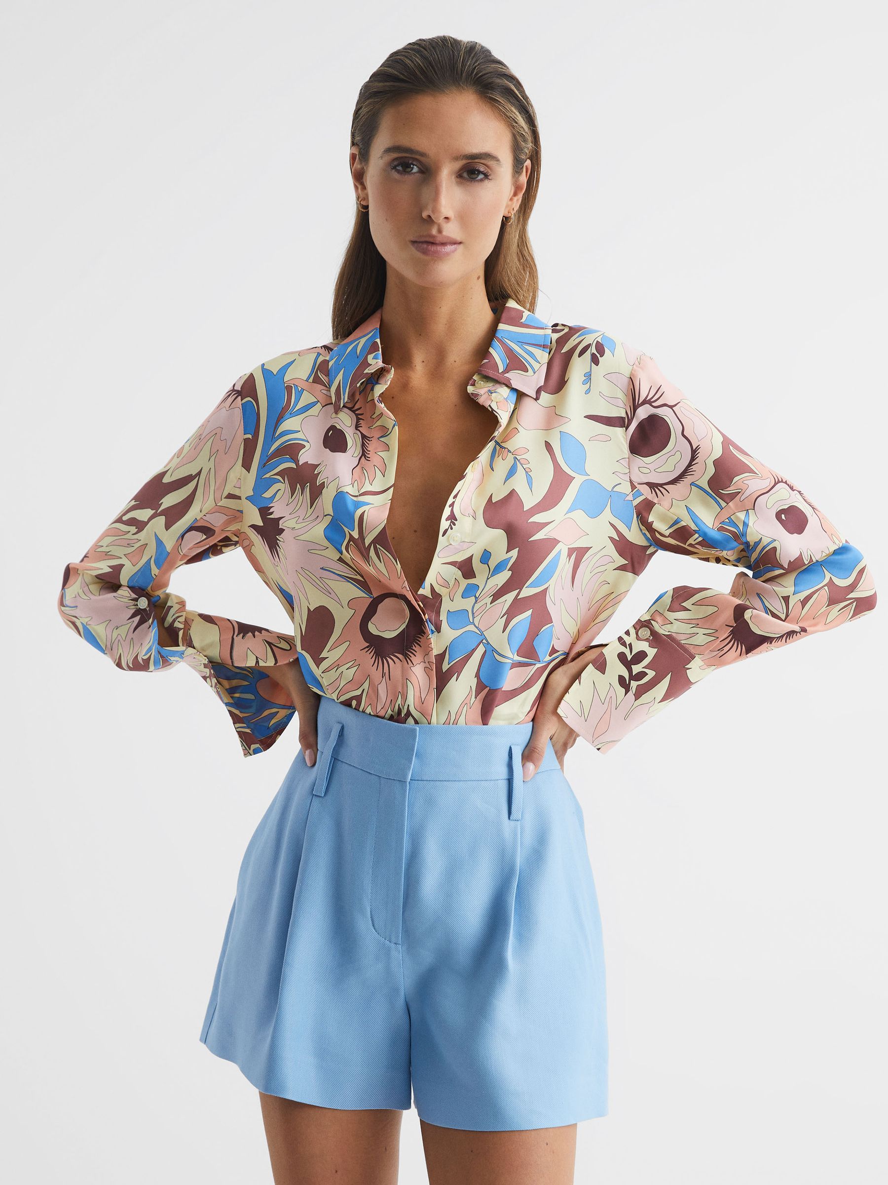 Floral Printed Shirt in Multi - Image 6 of 7