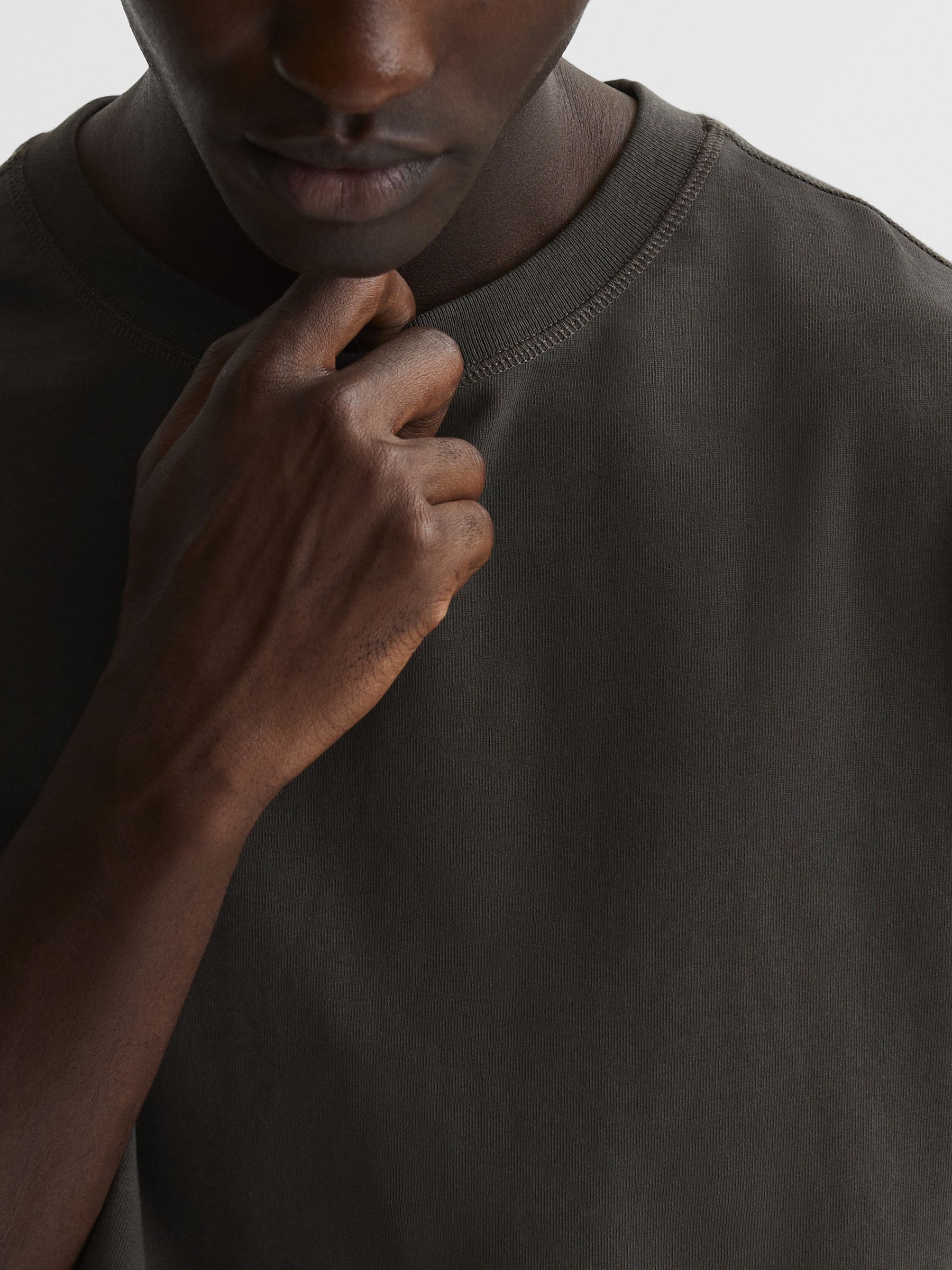 Oversized Garment Dye T-Shirt in Washed Black - Image 4 of 7