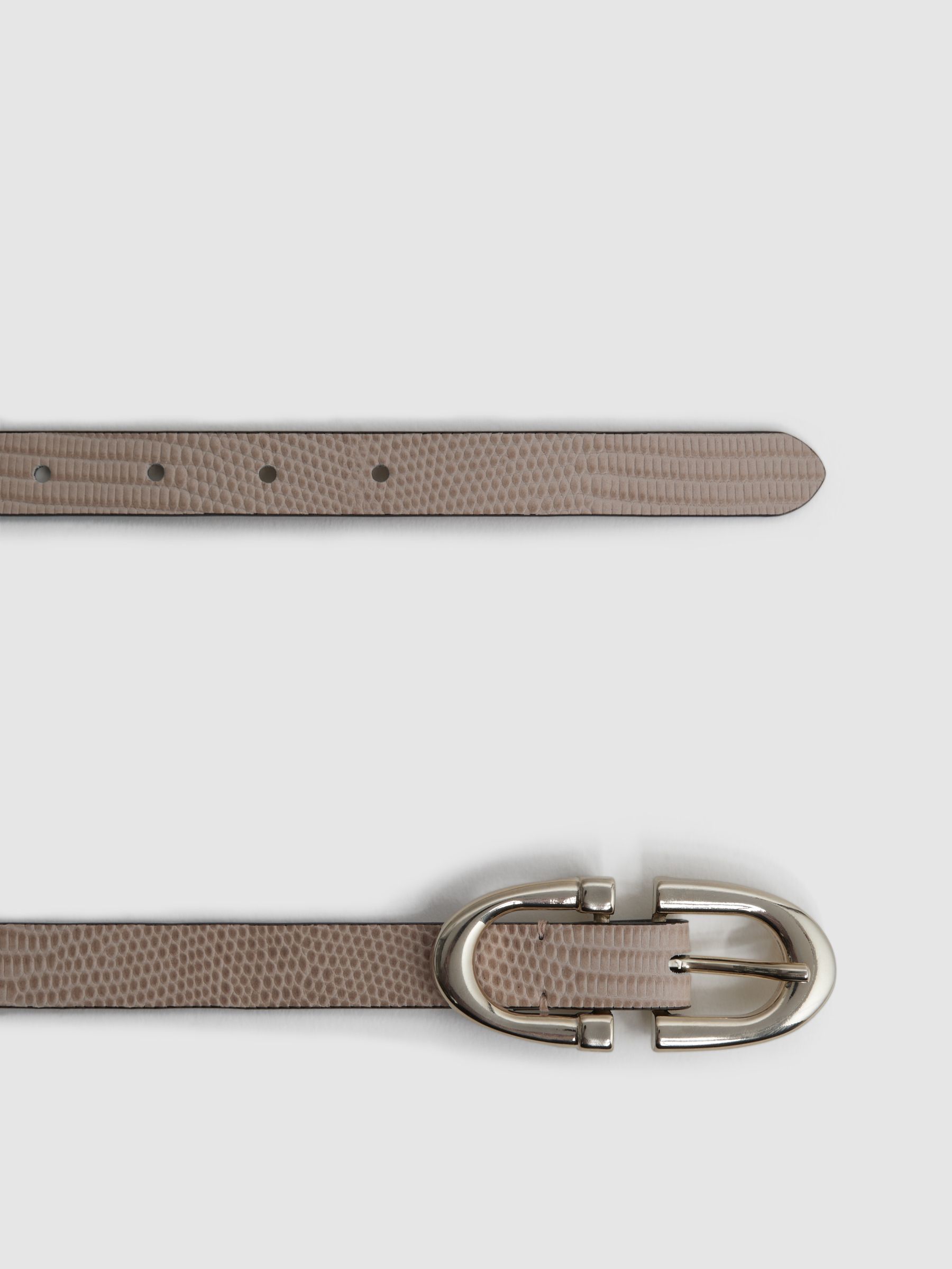 Horseshoe Buckle Leather Belt in Blush - Image 3 of 3