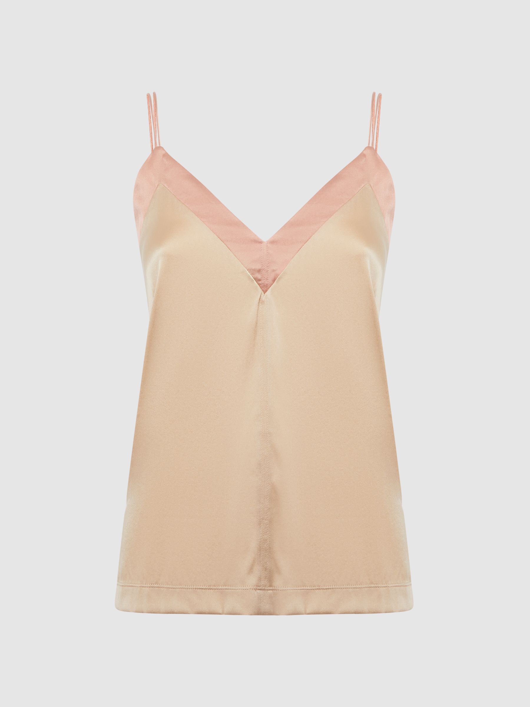Silk Blend Colourblock Vest in Pink/Nude - Image 8 of 10