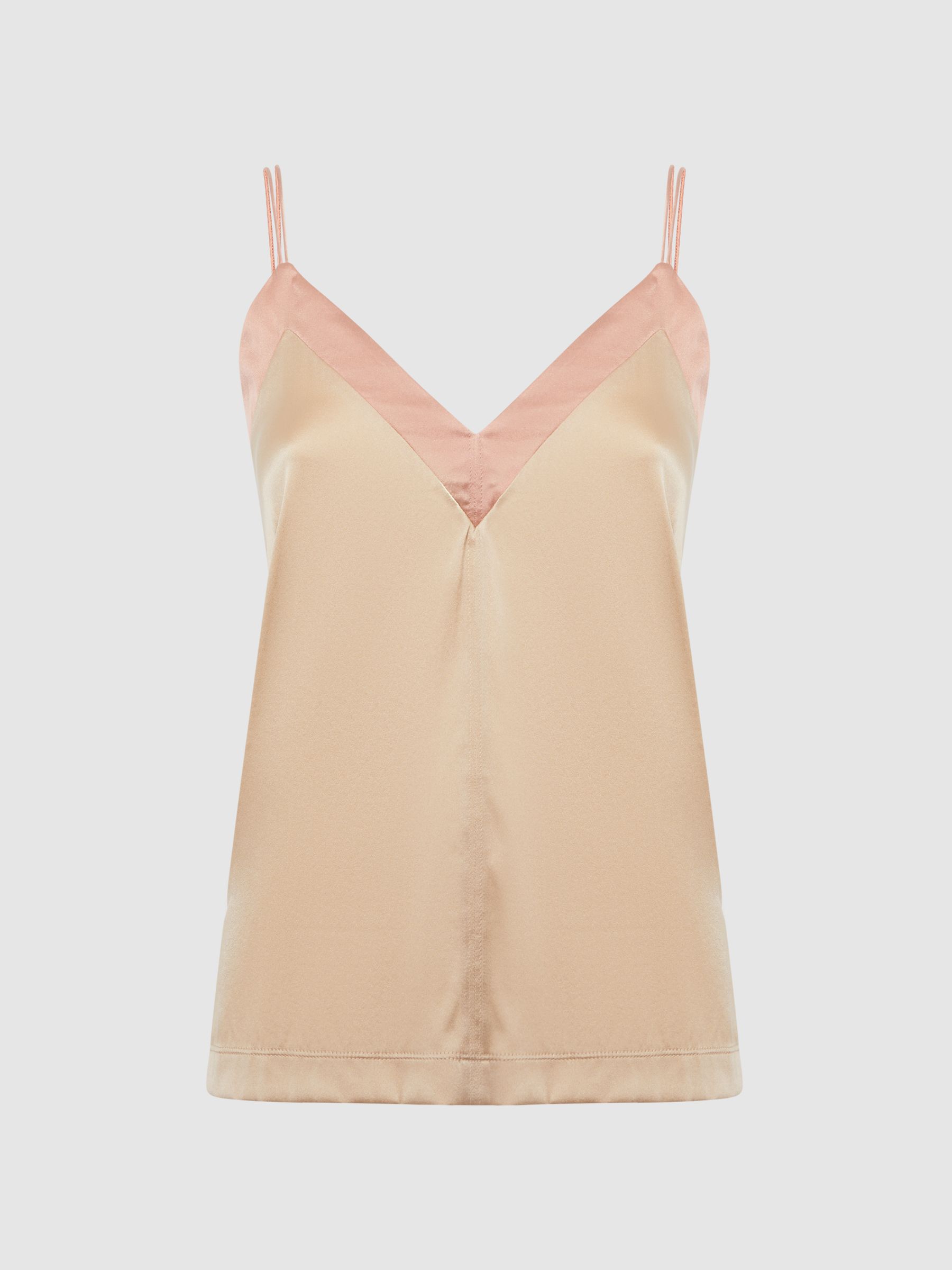 Silk Blend Colourblock Vest in Pink/Nude - Image 2 of 10