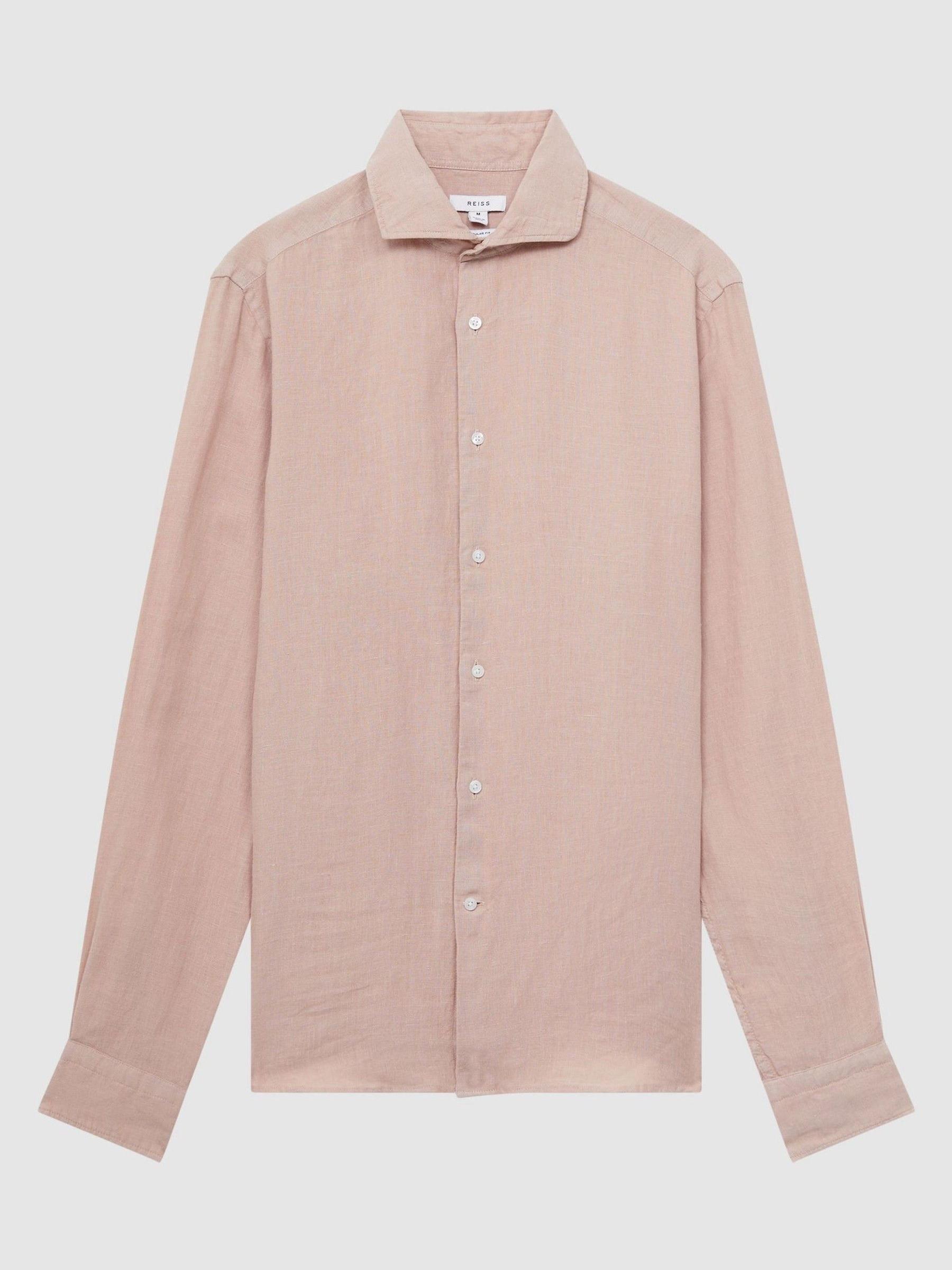 Linen Long Sleeve Shirt in Dust Pink - Image 2 of 6