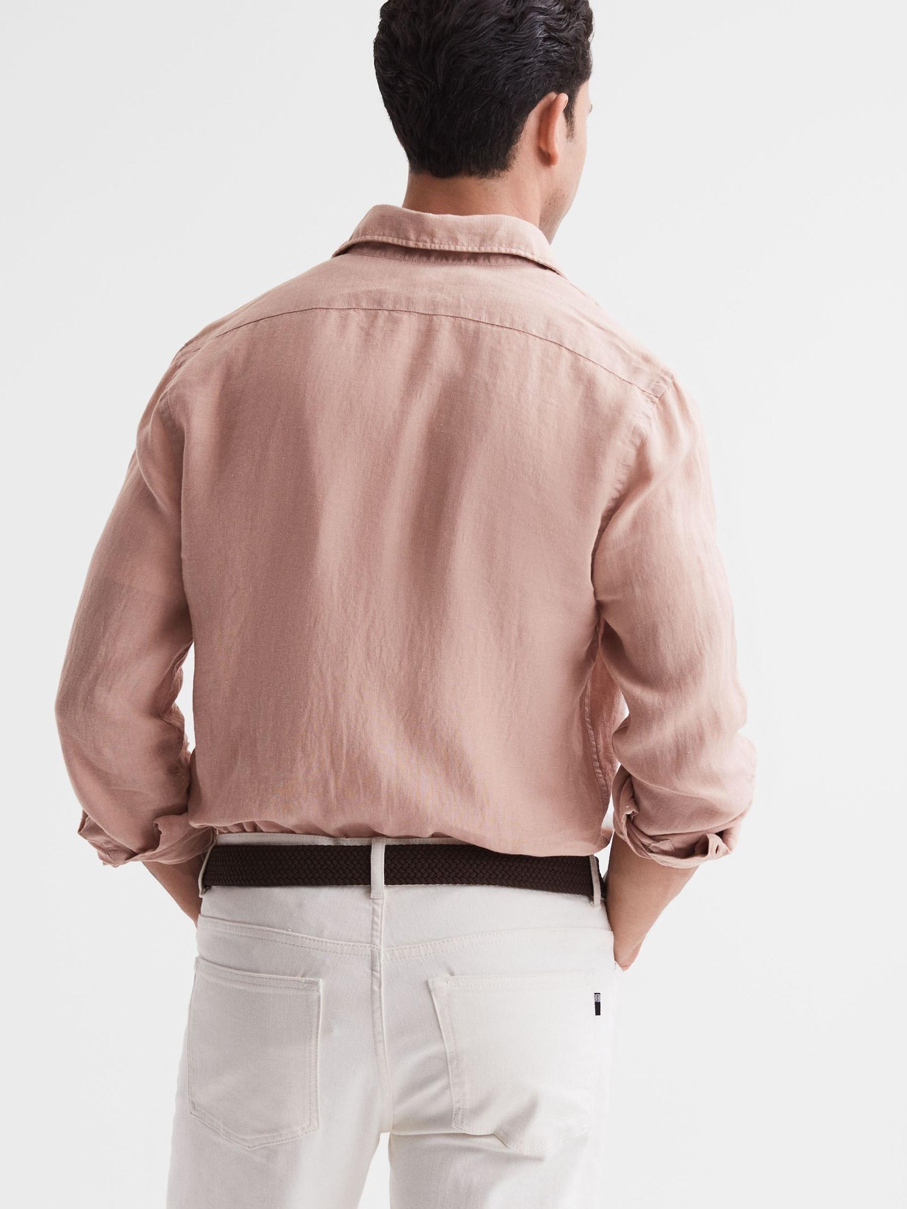 Linen Long Sleeve Shirt in Dust Pink - Image 5 of 6