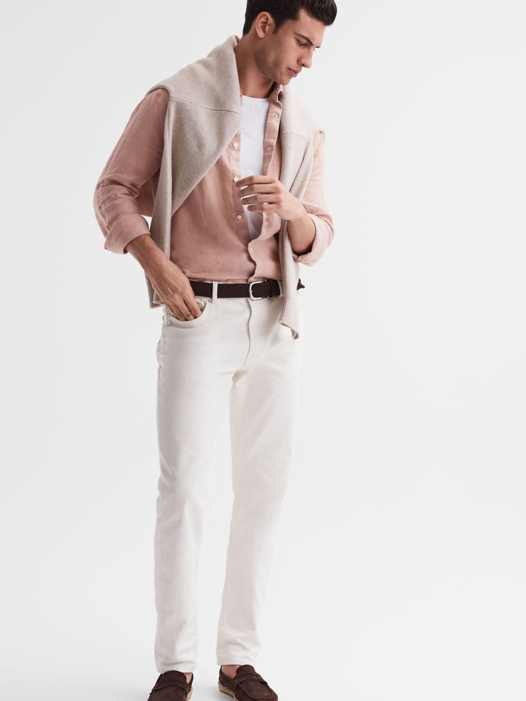 Linen Long Sleeve Shirt in Dust Pink - Image 6 of 6
