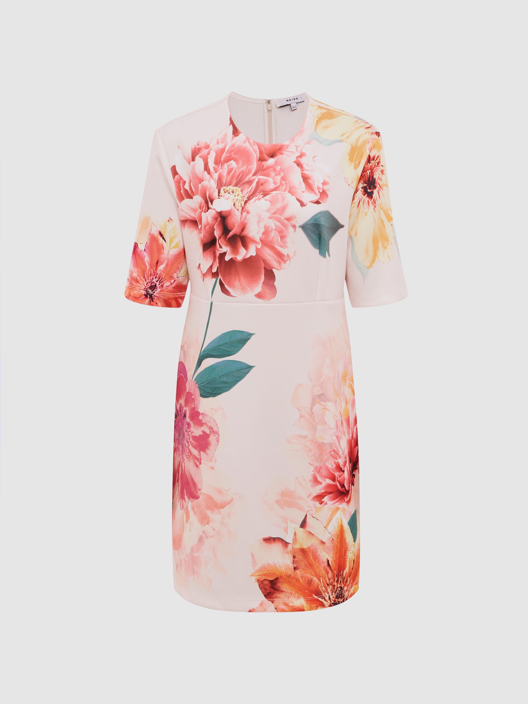 Floral Printed Mini Shift Dress in Pink - Image 2 of 5