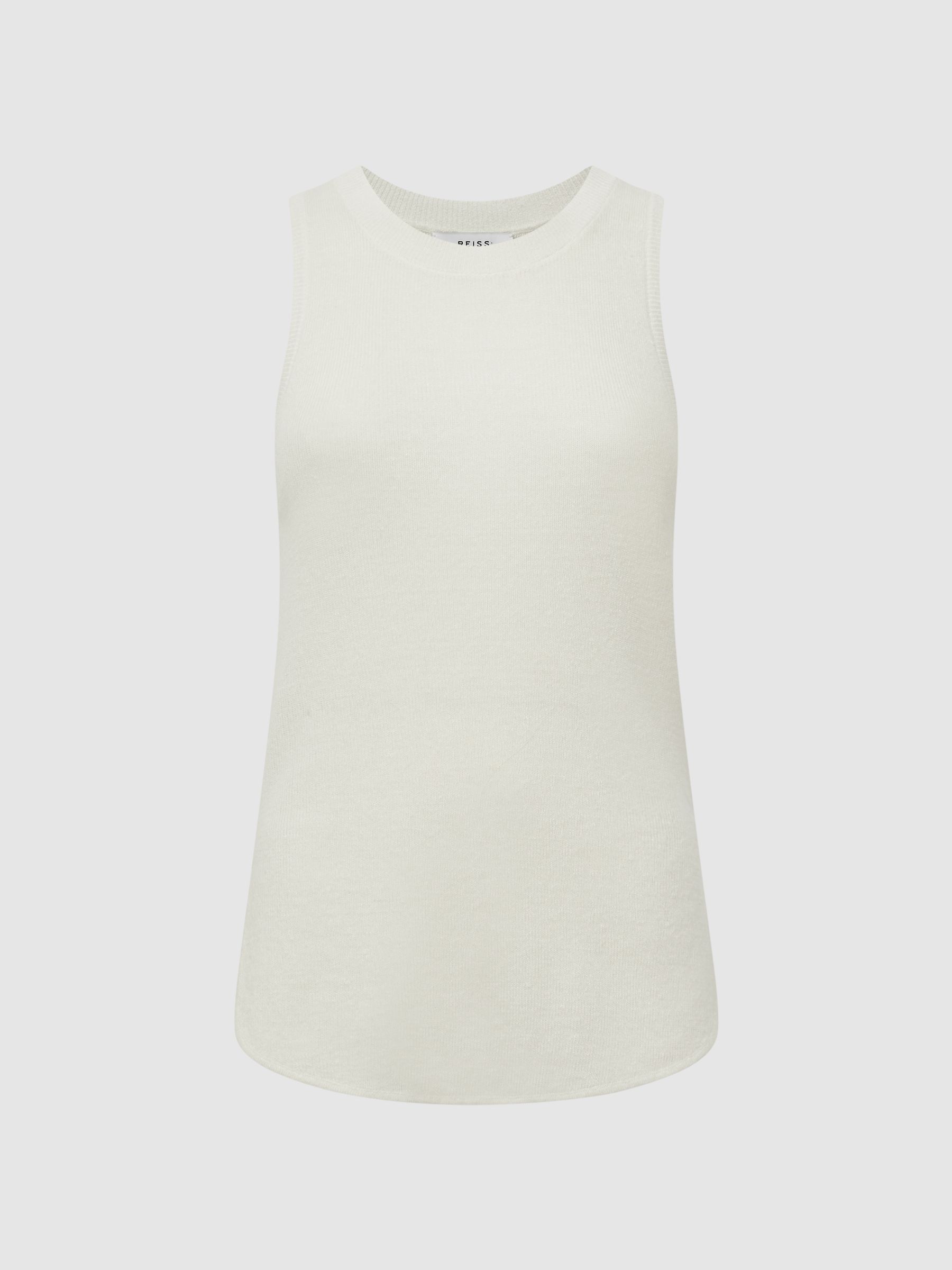Knitted Linen Vest in Cream - Image 2 of 7