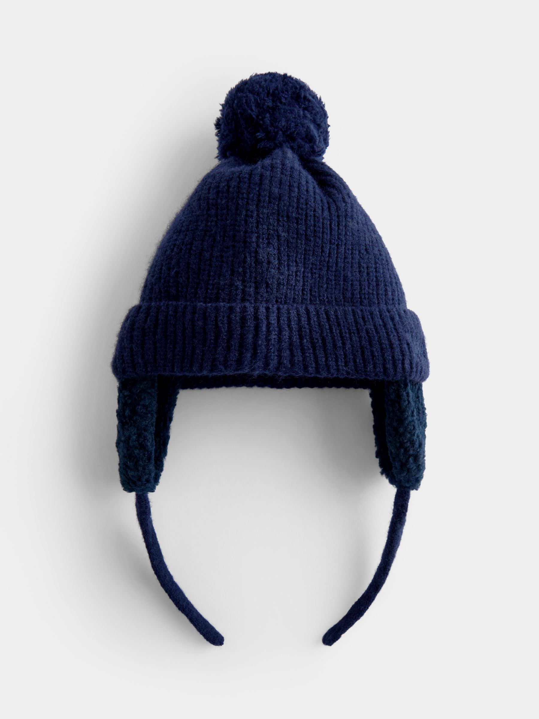Blue Cosy Pom Pom Rib Hat - Image 1 of 4