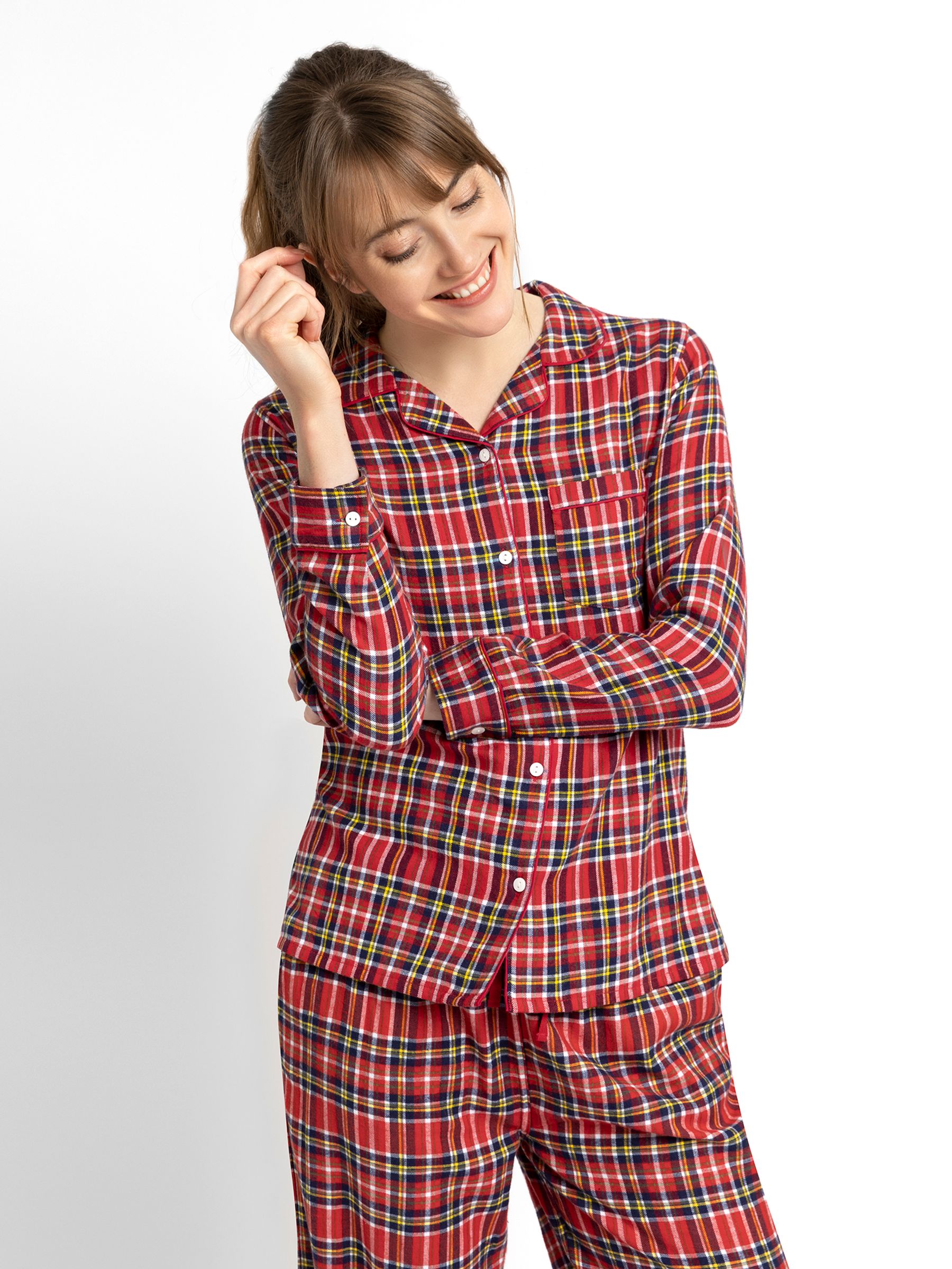 Red Women's Tartan Pyjama Set - Image 2 of 6