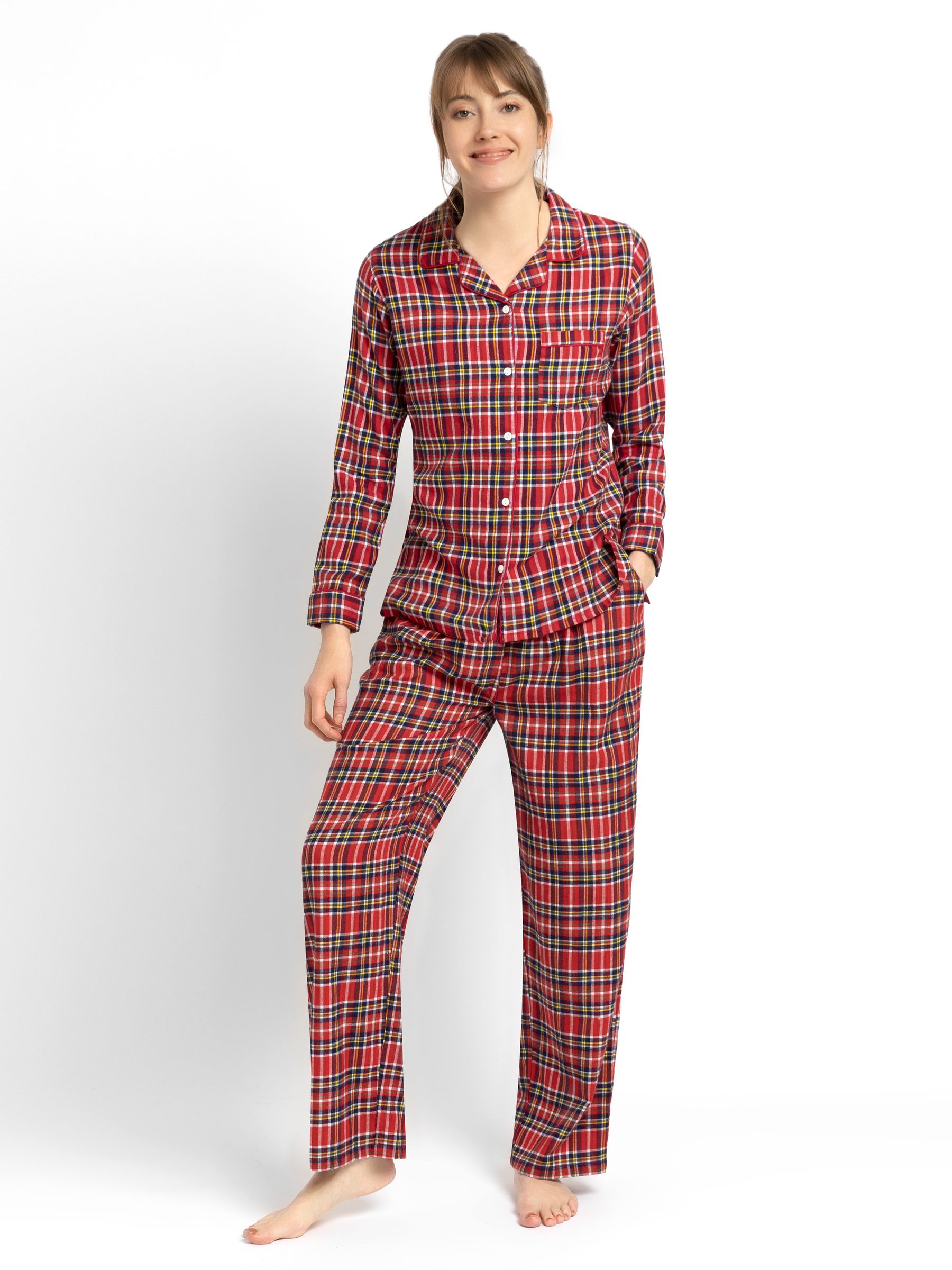 Red Women's Tartan Pyjama Set - Image 3 of 6