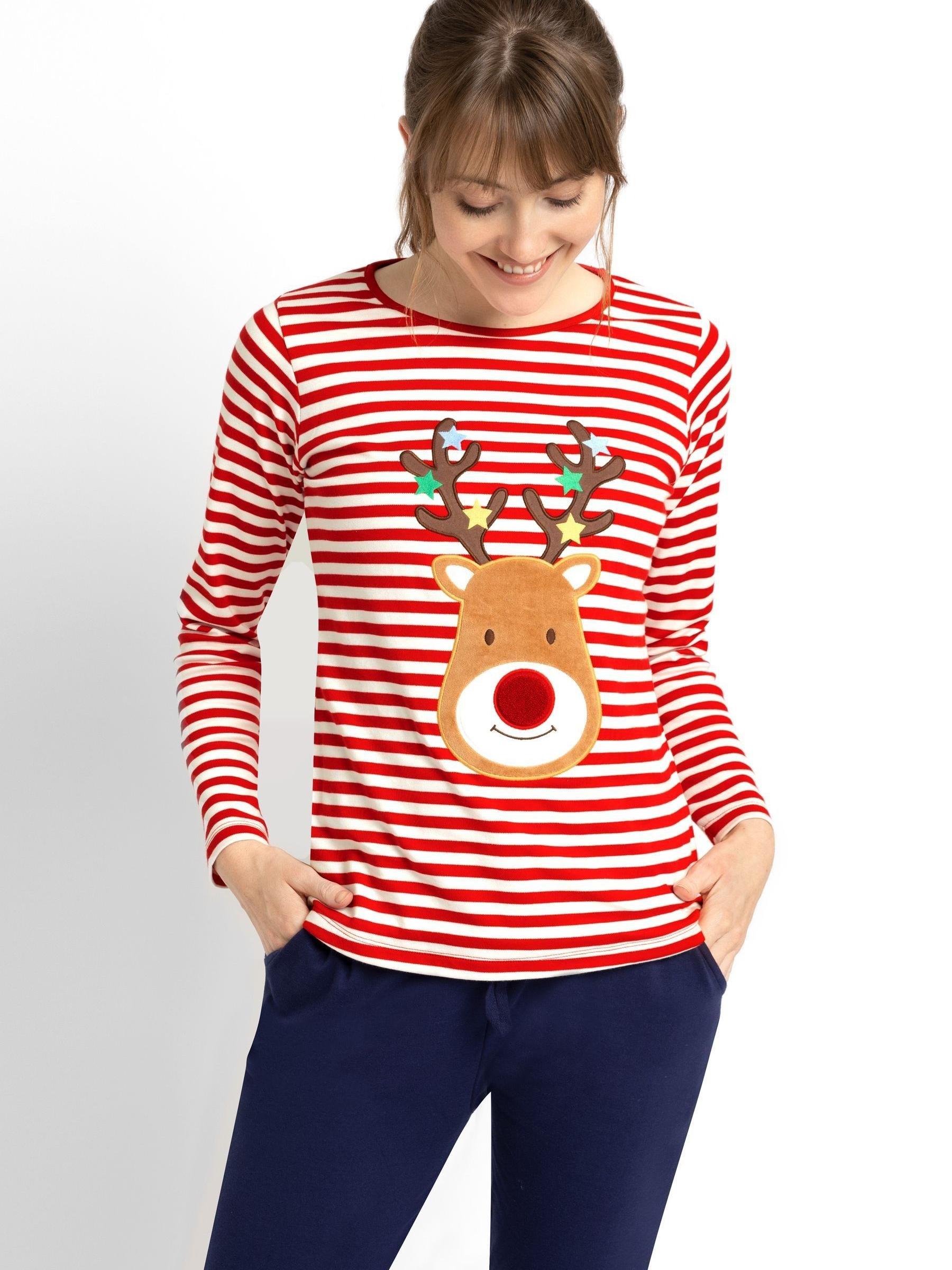 Red Women's Reindeer Pyjama Set - Image 4 of 5