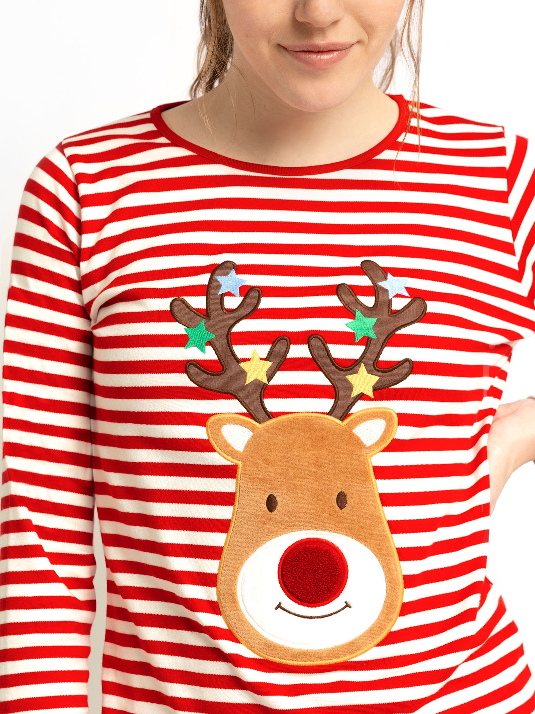 Red Women's Reindeer Pyjama Set - Image 4 of 4