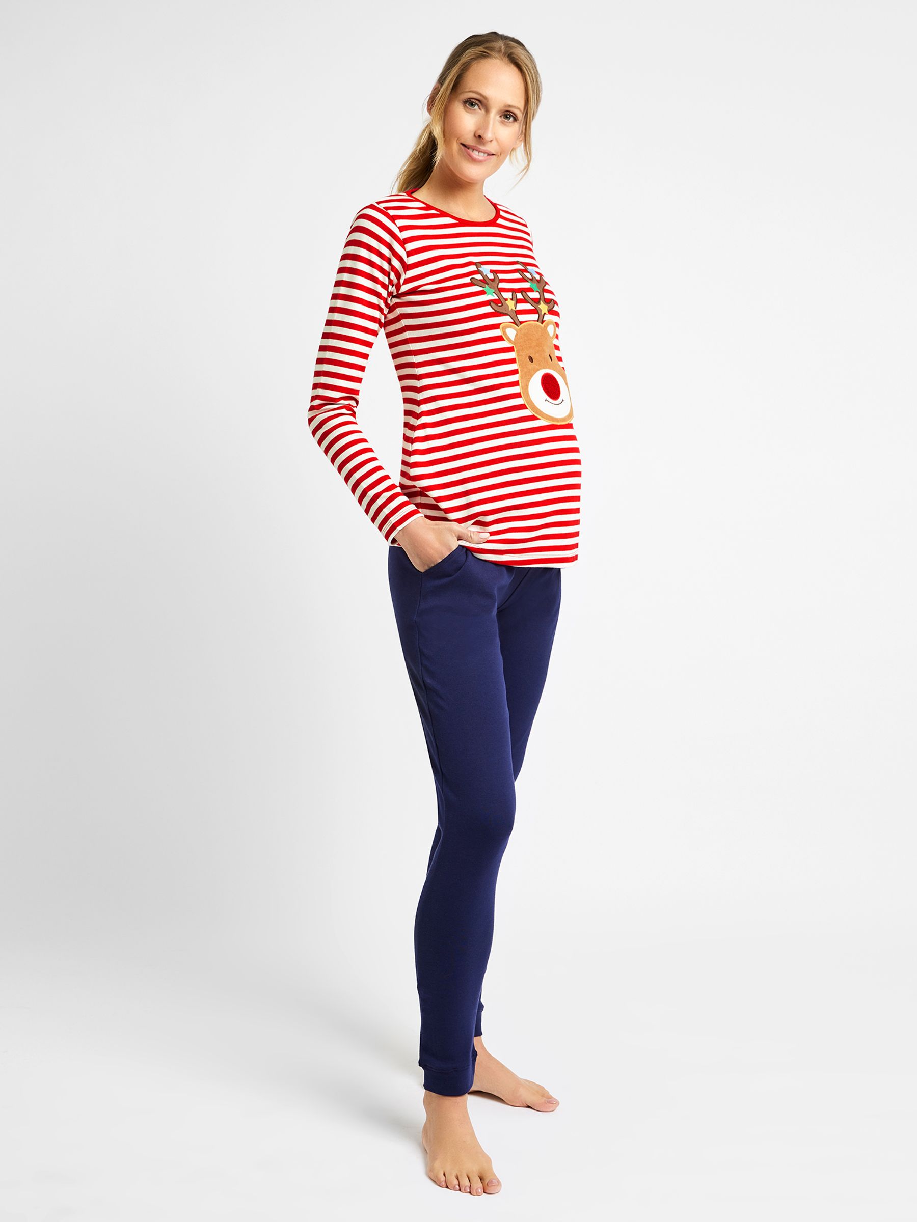 Red Maternity Reindeer Pyjama Set - Image 2 of 3