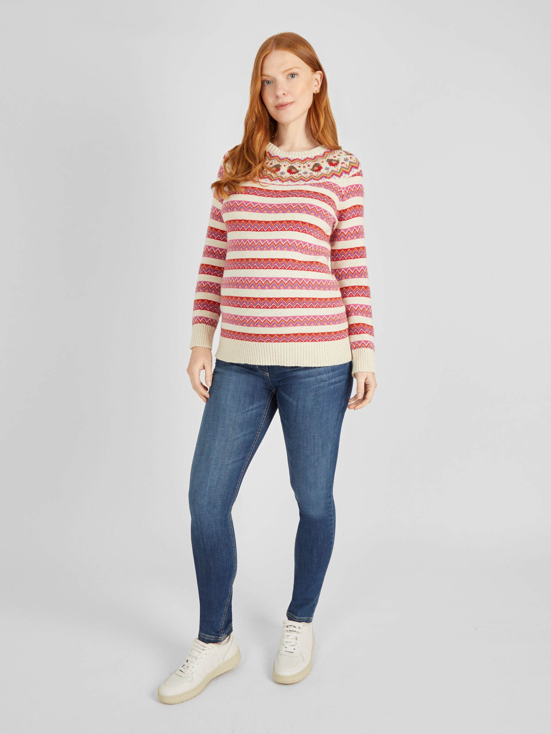 Cream Robin Fairisle Pattern Maternity Jumper - Image 3 of 4