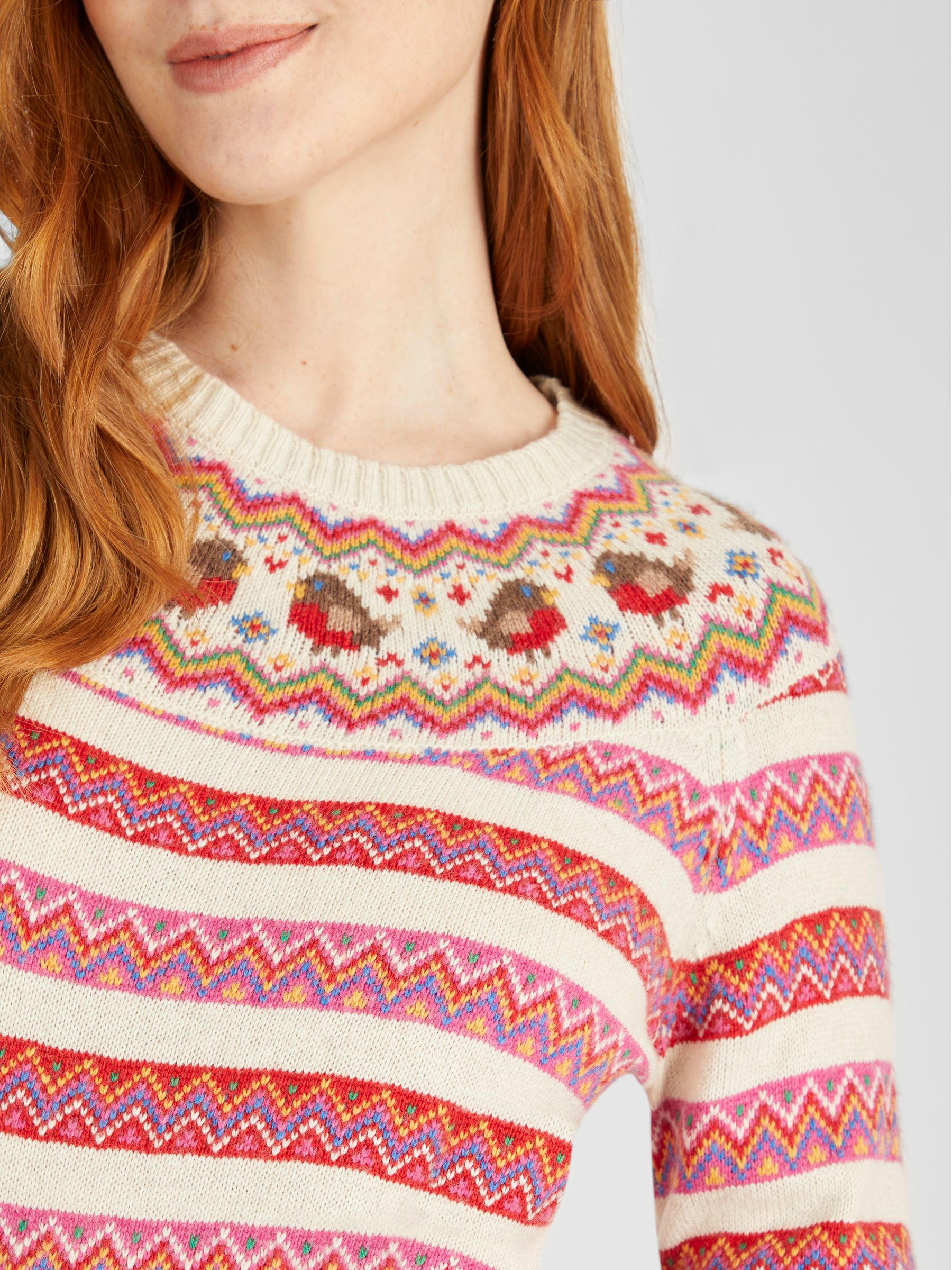 Cream Robin Fairisle Pattern Maternity Jumper - Image 4 of 4