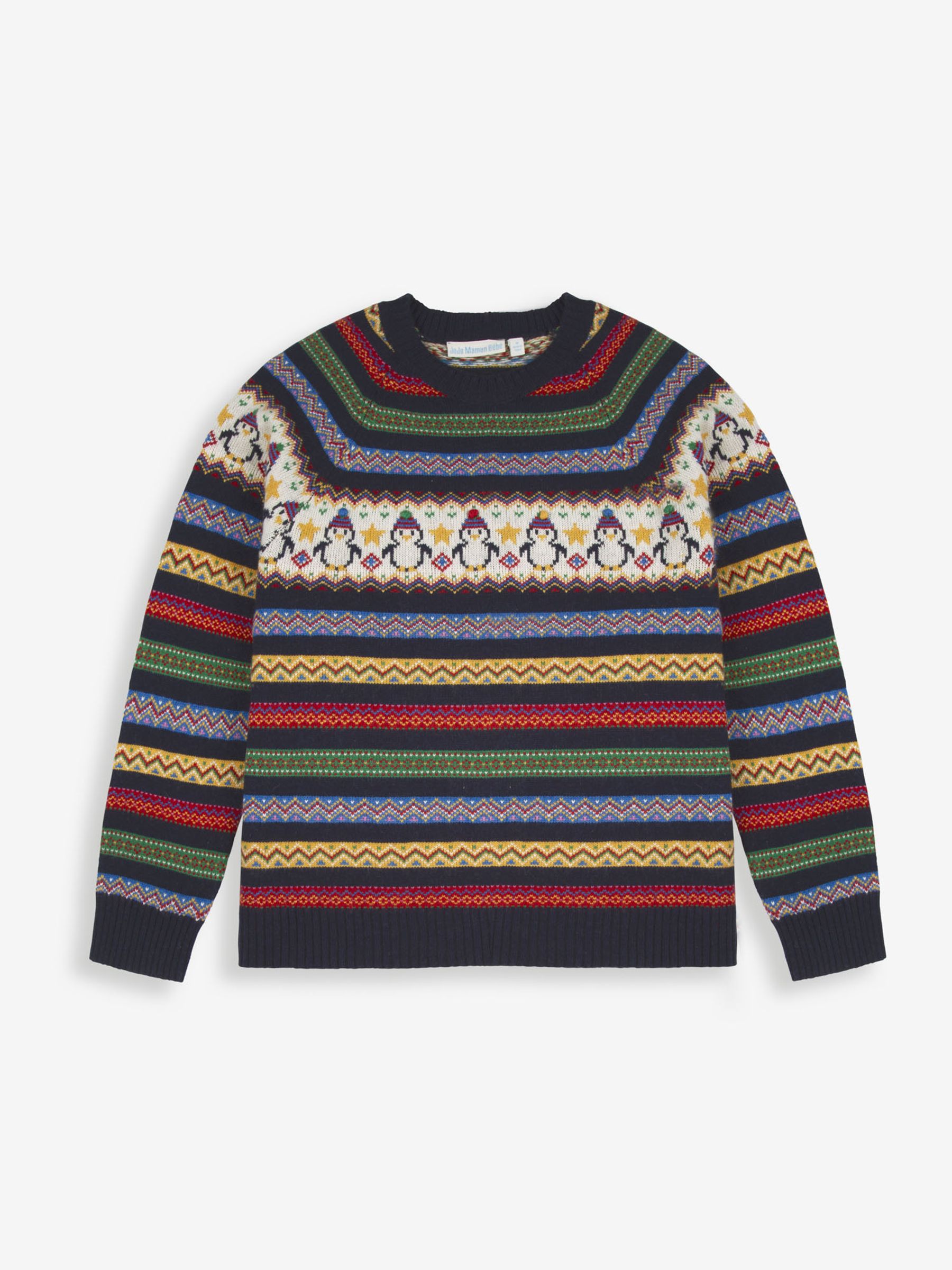 Navy Mens Penguin Fair Isle Pattern Jumper - Image 1 of 4
