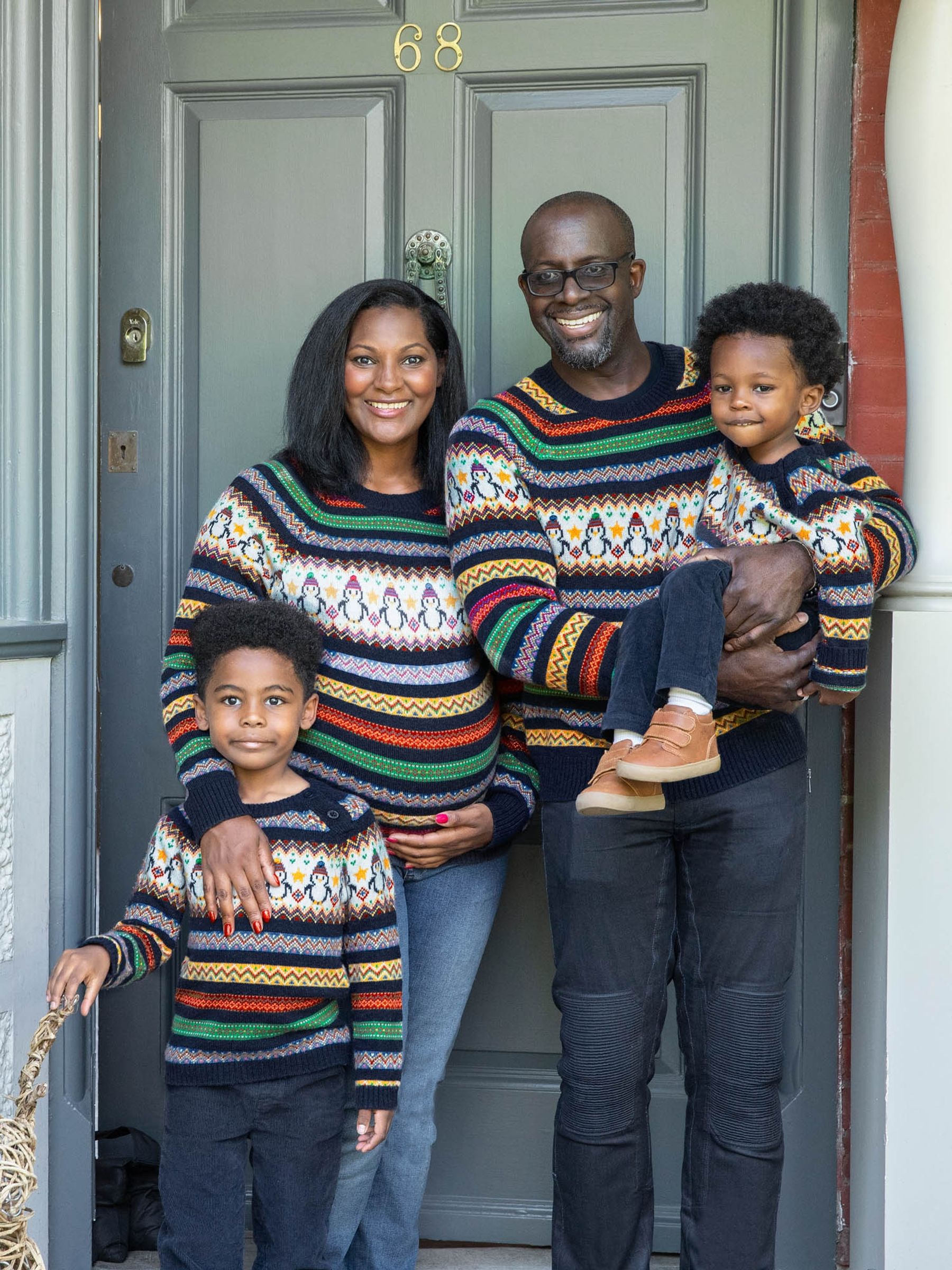 Navy Blue Womens Penguin Fair Isle Pattern Jumper - Image 4 of 5