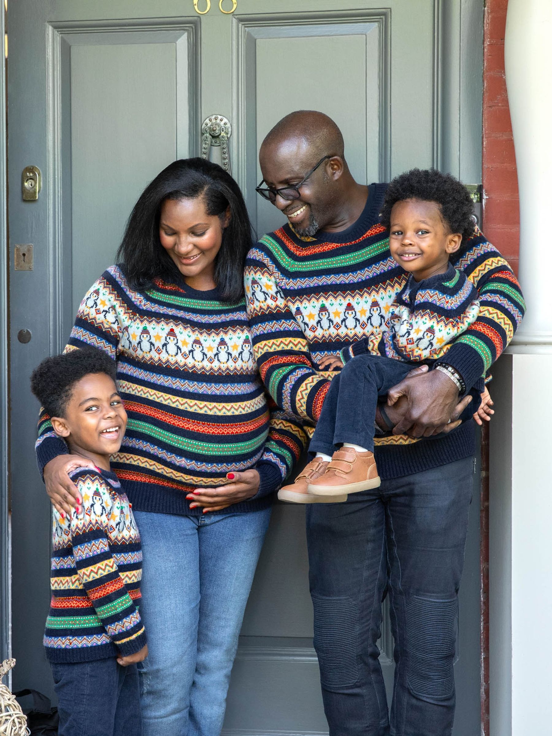 Navy Blue Womens Penguin Fair Isle Pattern Jumper - Image 5 of 5
