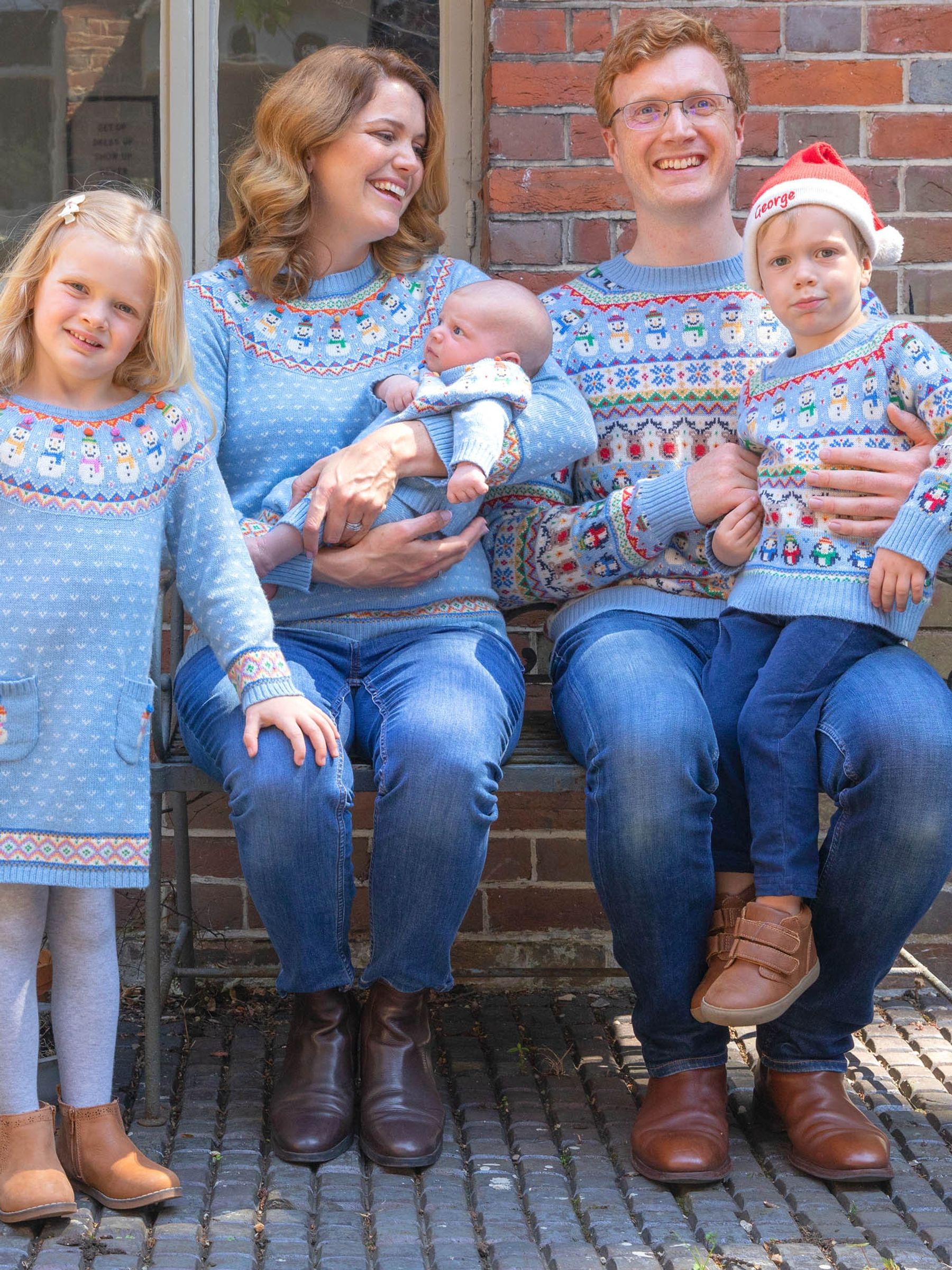 Blue Mens Snowman Fair Isle Pattern Jumper - Image 2 of 4