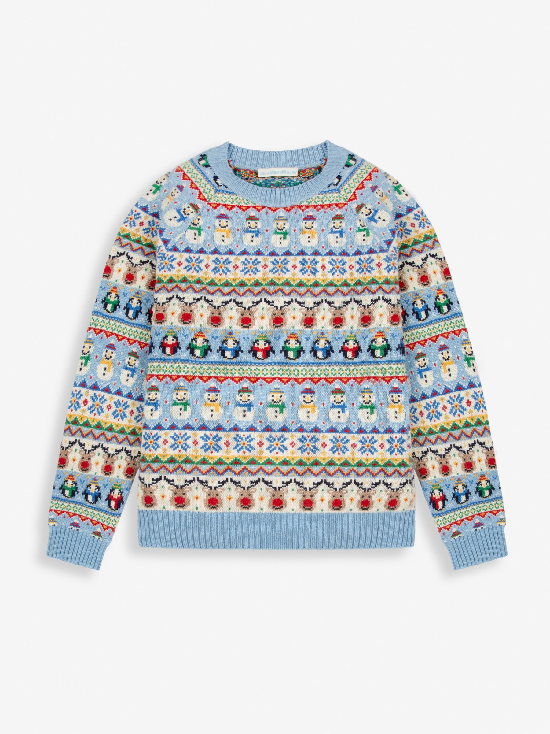 Blue Mens Snowman Fair Isle Pattern Jumper - Image 3 of 4