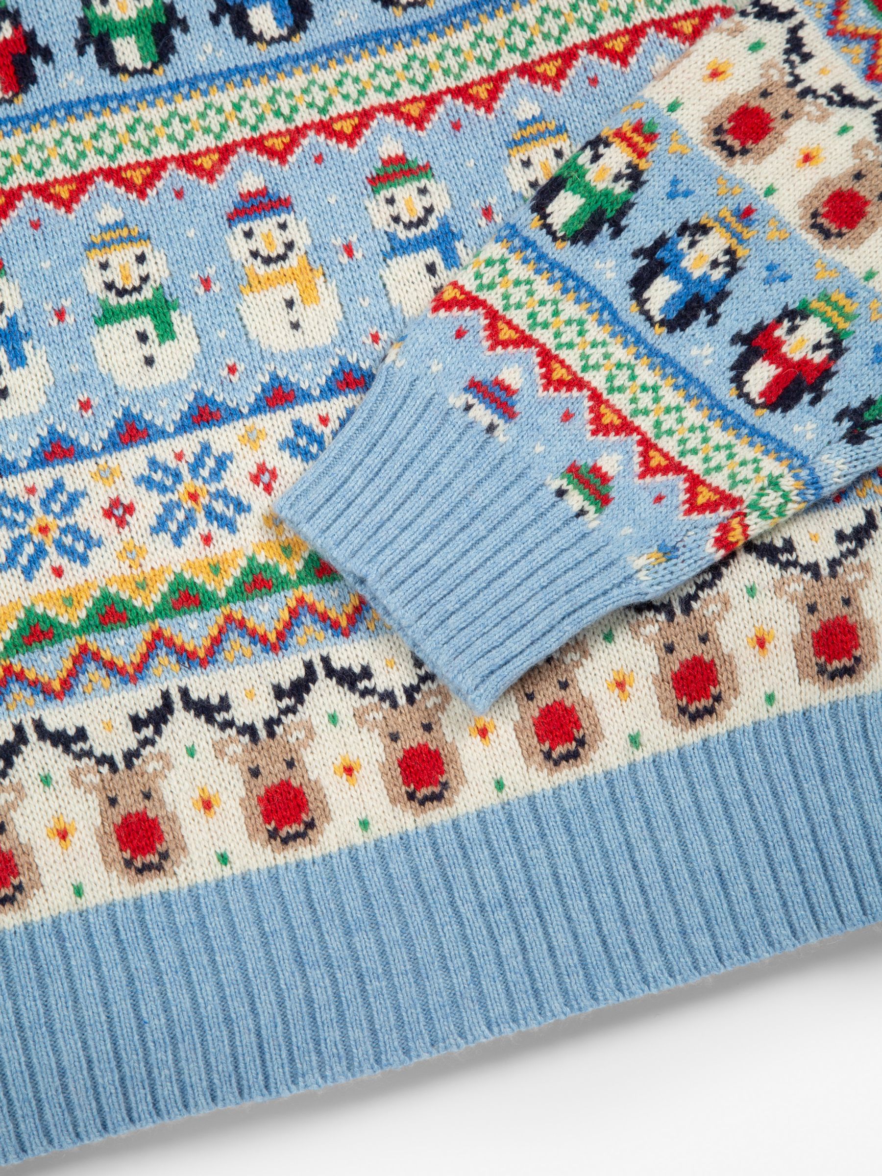 Blue Mens Snowman Fair Isle Pattern Jumper - Image 4 of 4
