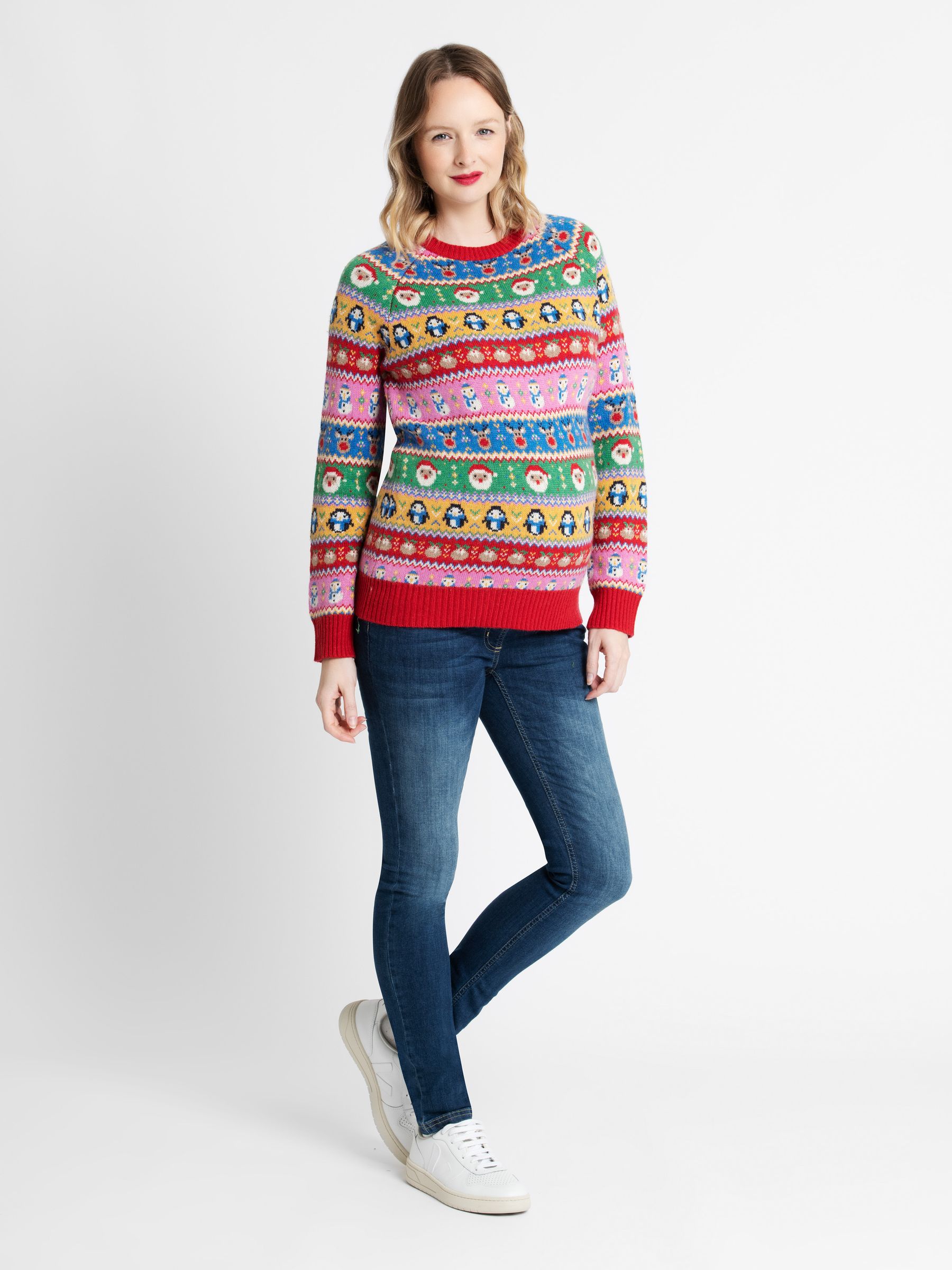 Multi Womens Christmas Fair Isle Pattern Jumper - Image 1 of 5