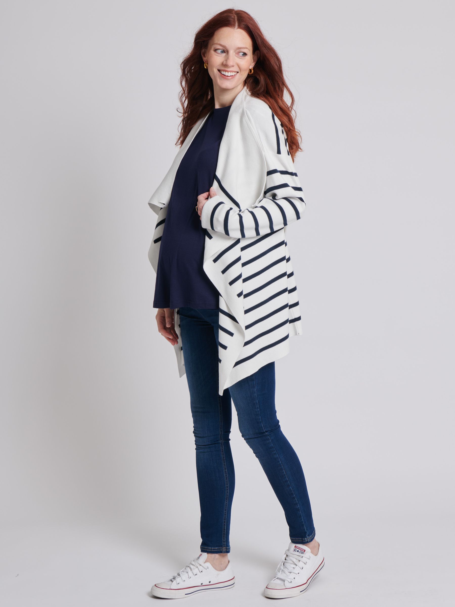 Ecru Stripe 4-in-1 Maternity & Nursing Cardigan - Image 6 of 6