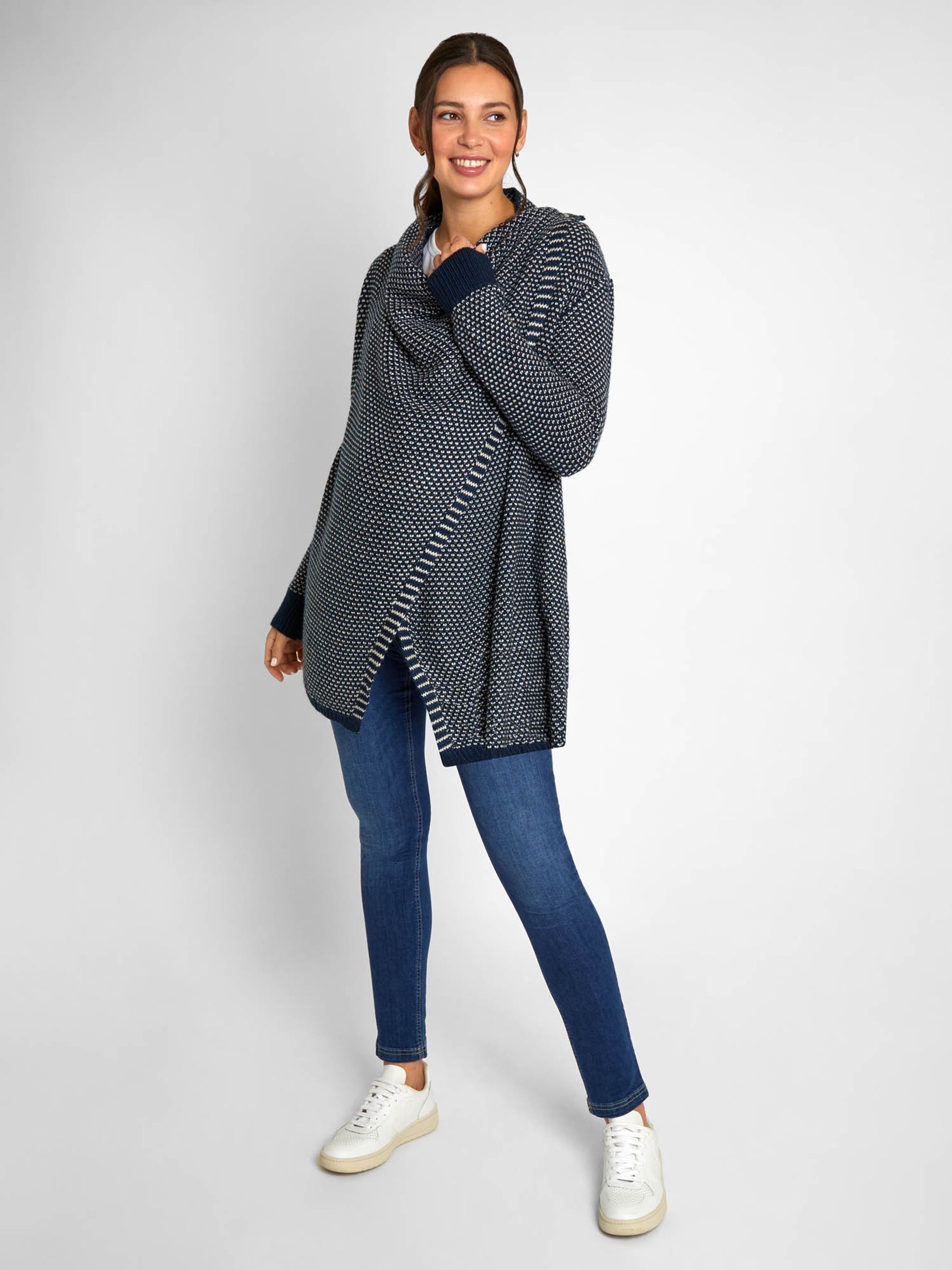 Navy Blue Drape Maternity & Nursing Cardigan - Image 2 of 4