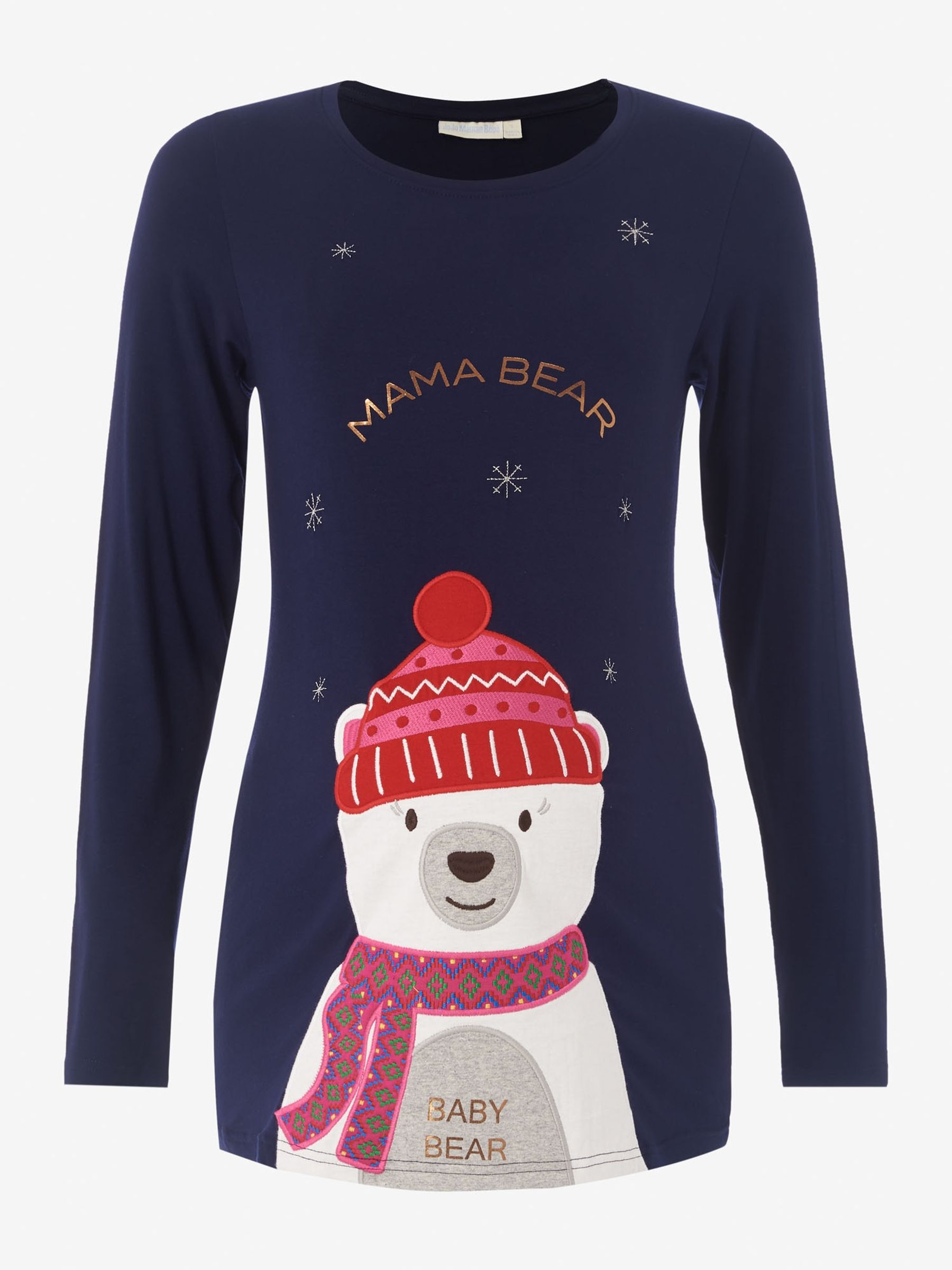 Navy Mama Bear Christmas Maternity Top - Image 3 of 3