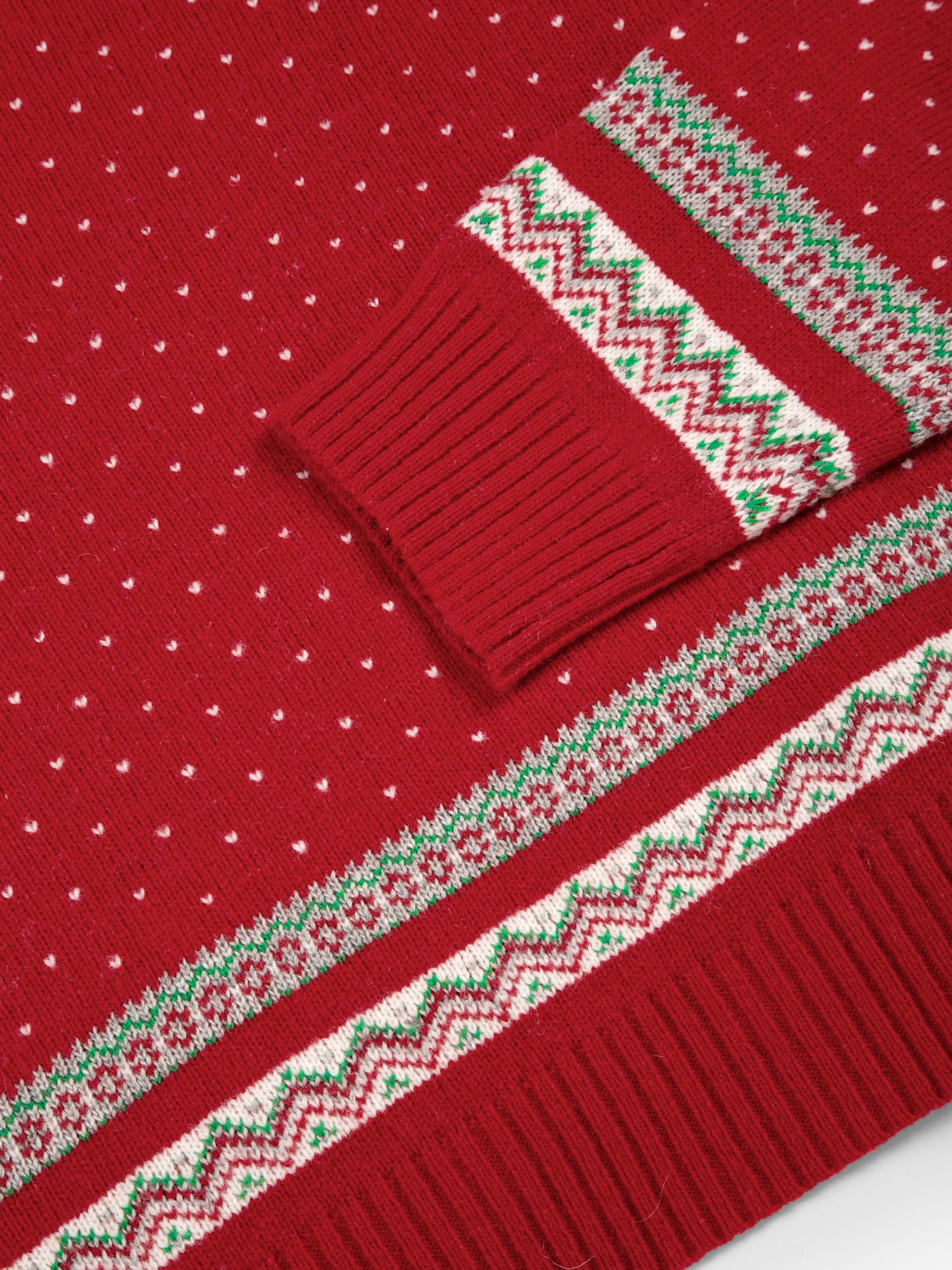 Red Knitted Christmas Reindeer Fair Isle Pattern Jumper - Image 2 of 6